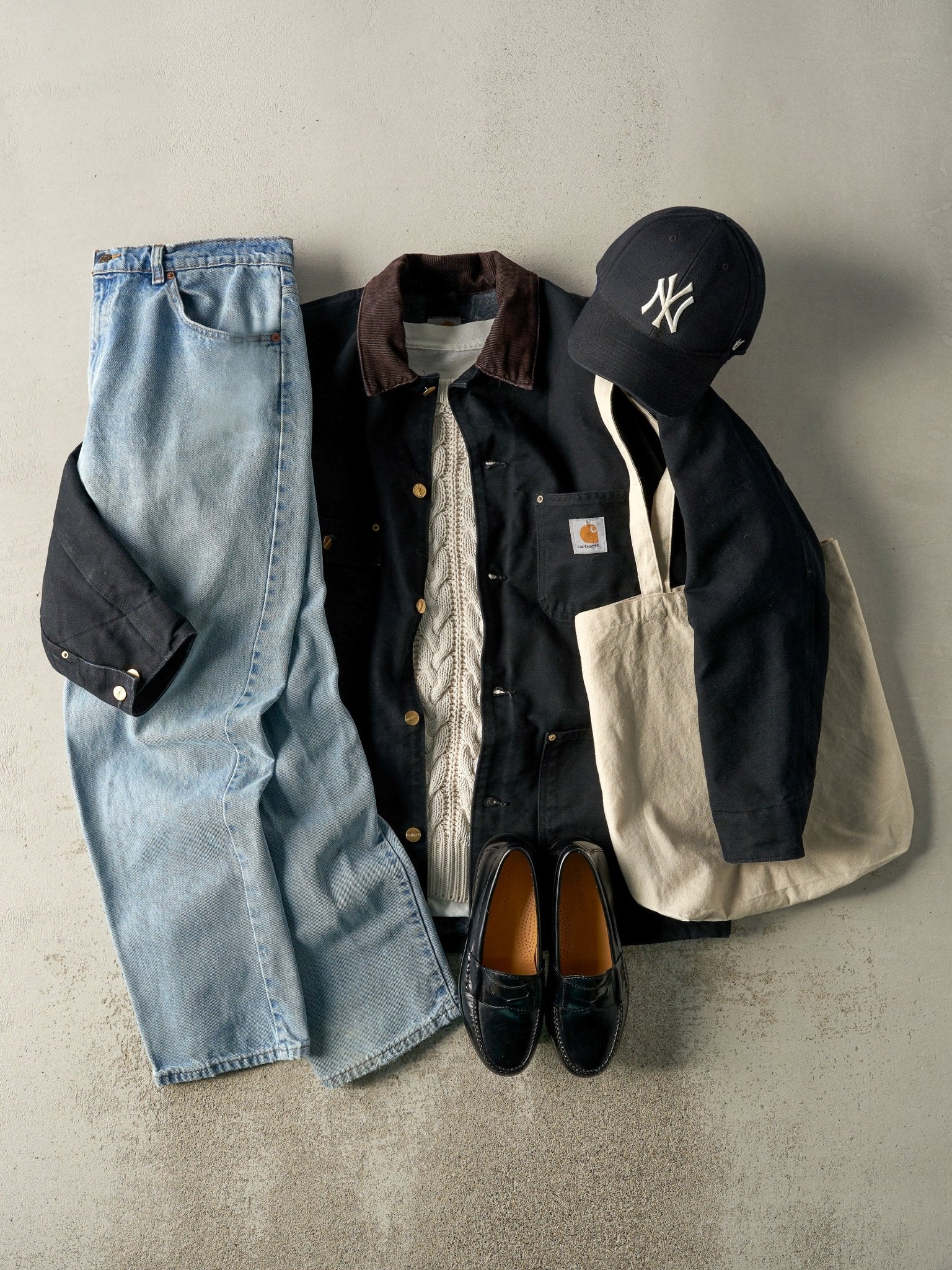 Vintage 90s Black Carhartt Blanket Lined Chore Jacket (L) - Image 2