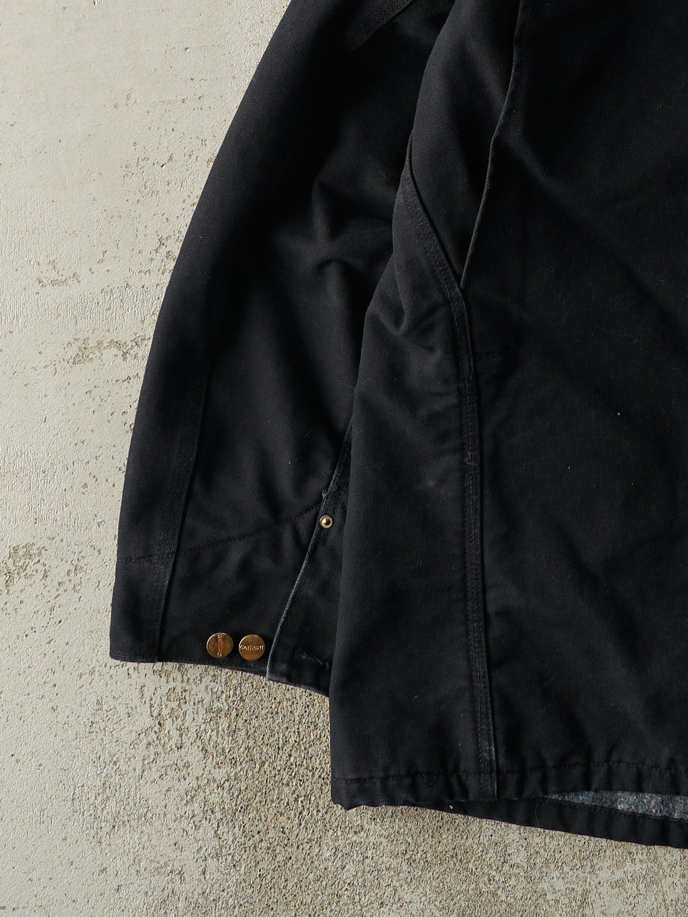 Vintage 90s Black Carhartt Blanket Lined Chore Jacket (L) - Image 5