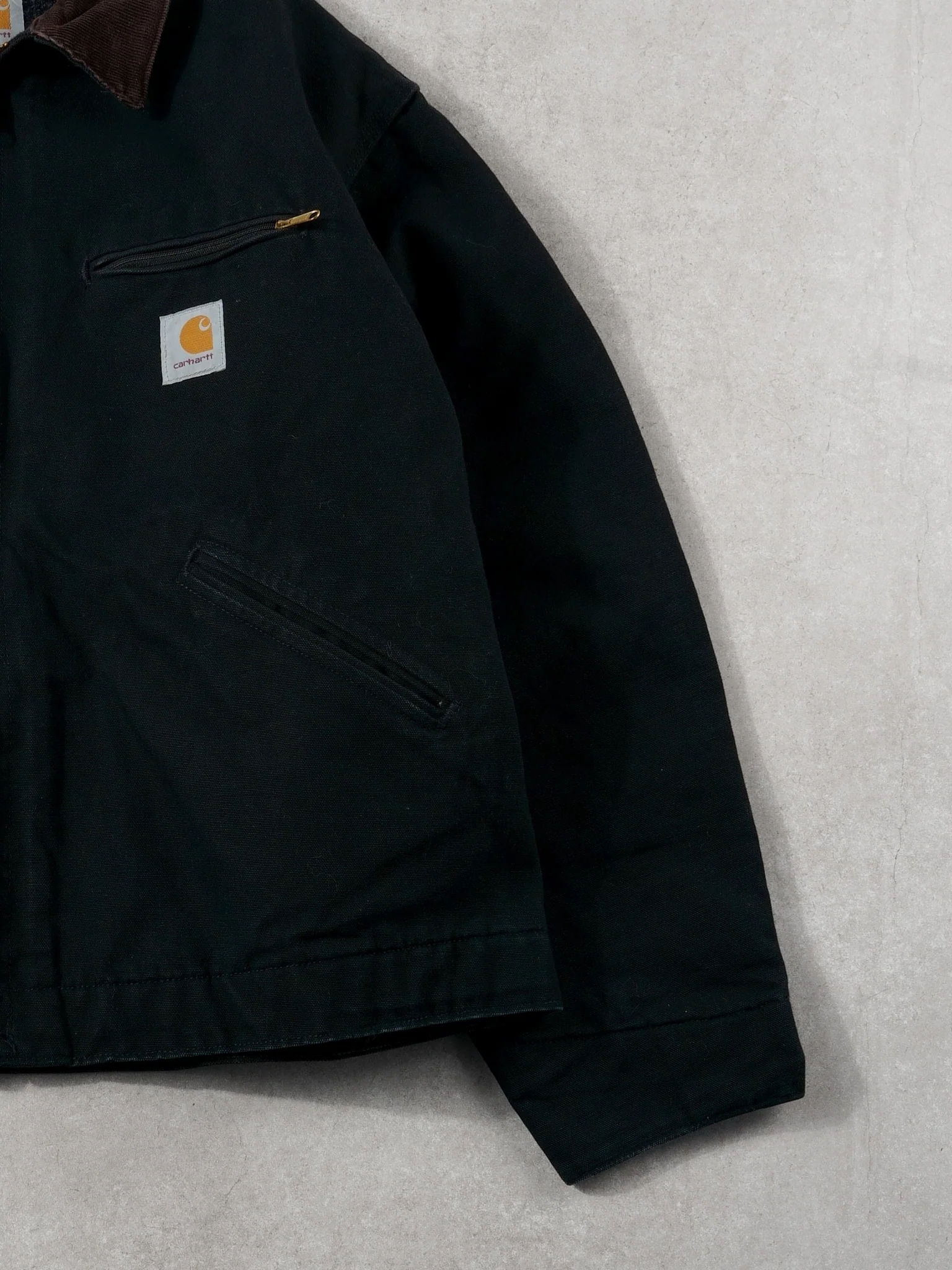 Vintage 90s Black Carhartt Blanket Lined Detroit Jacket (L/XL) - Image 5