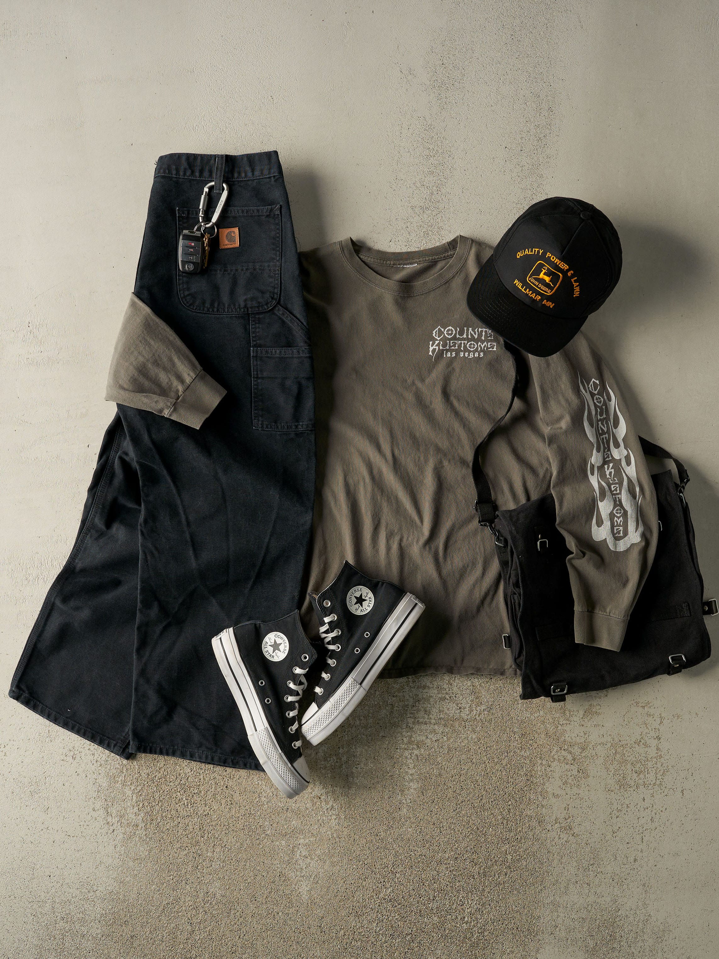 Vintage 90s Black Carhartt Carpenter Pants (32x28.5) - Image 2