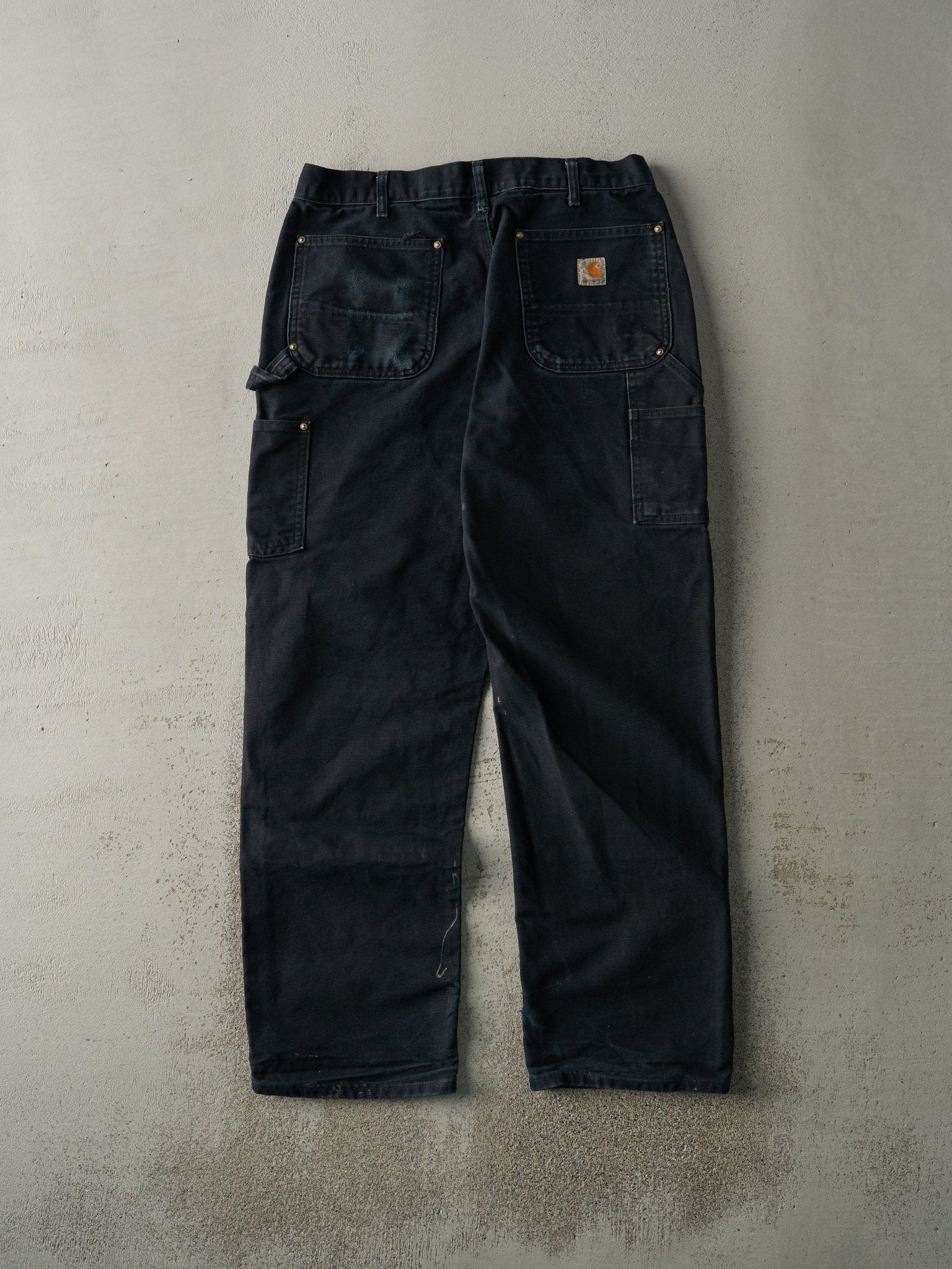 Vintage 90s Black Carhartt Double Knee Carpenter Pants (32x31) - Image 2