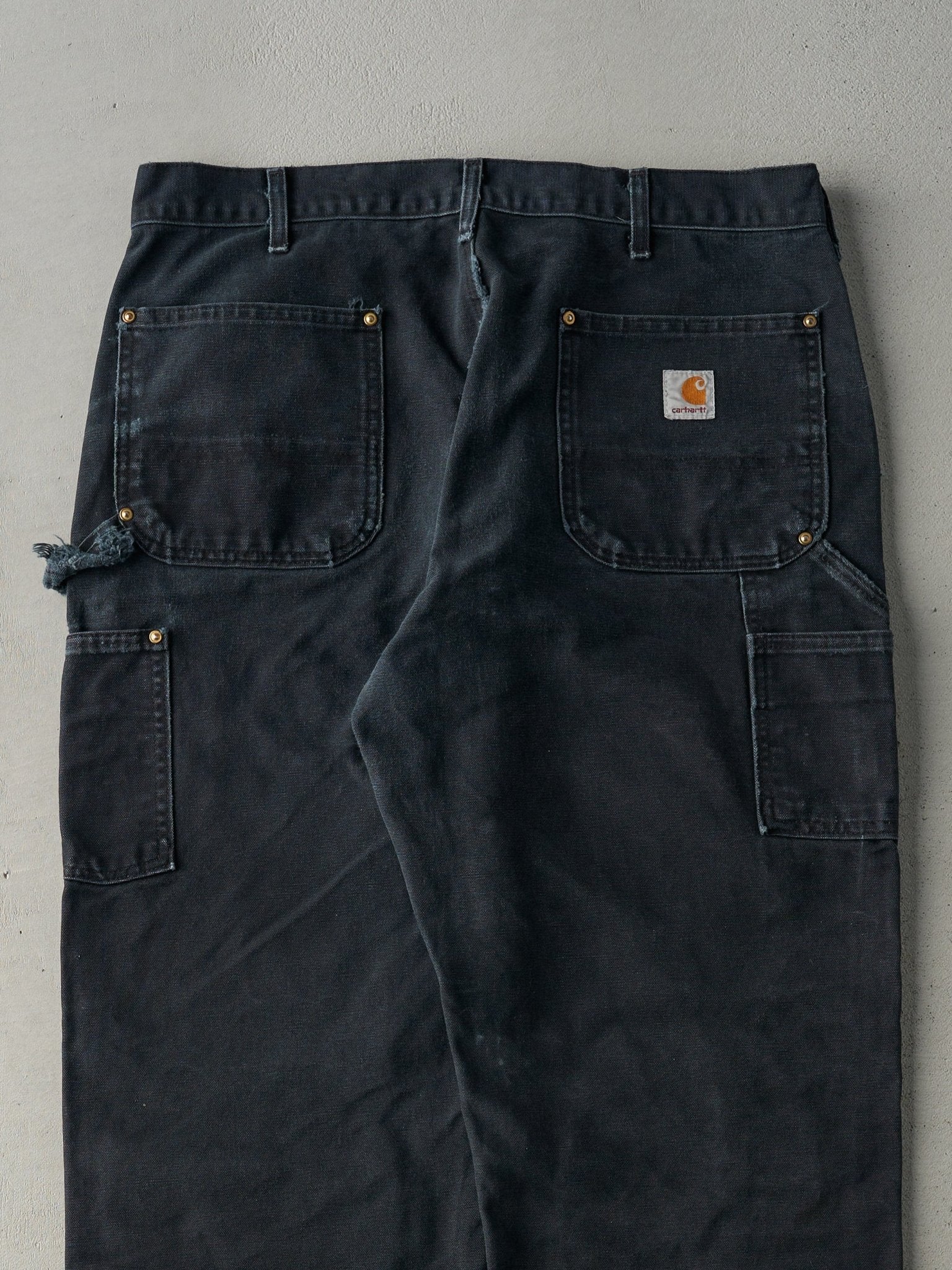 Vintage 90s Black Carhartt Double Knee Carpenter Pants (36x32.5) - Image 4