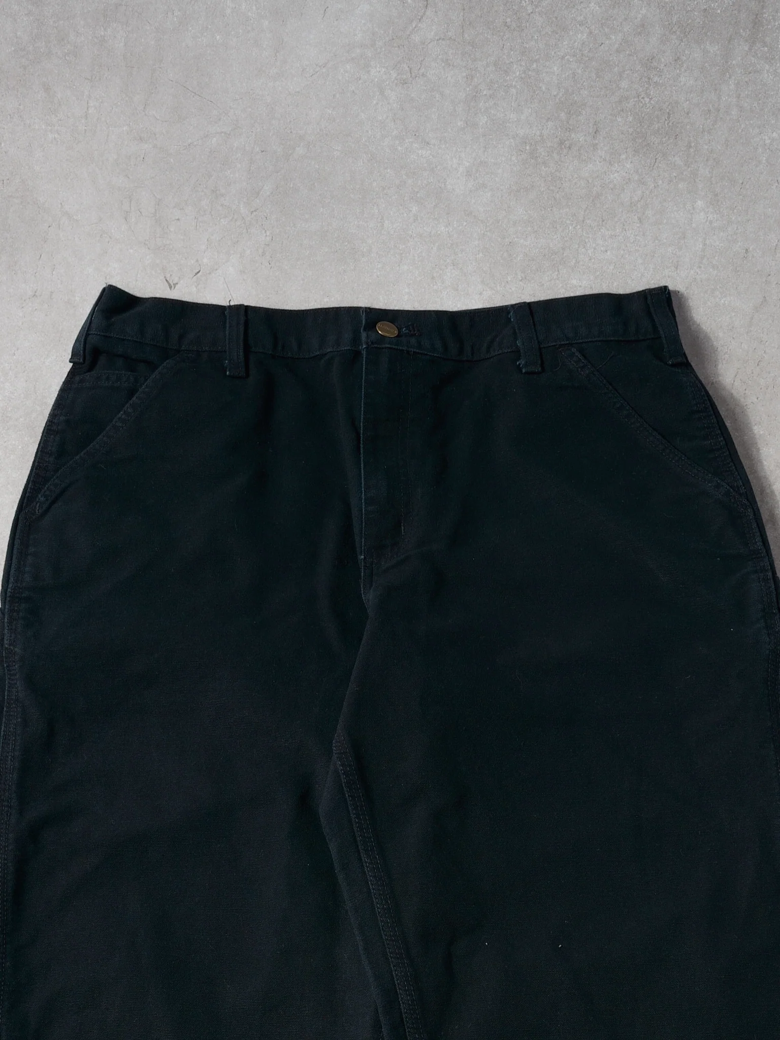 Vintage 90s Black Carhartt Dungeree Fit Carpenter Pants (34x31) - Image 3