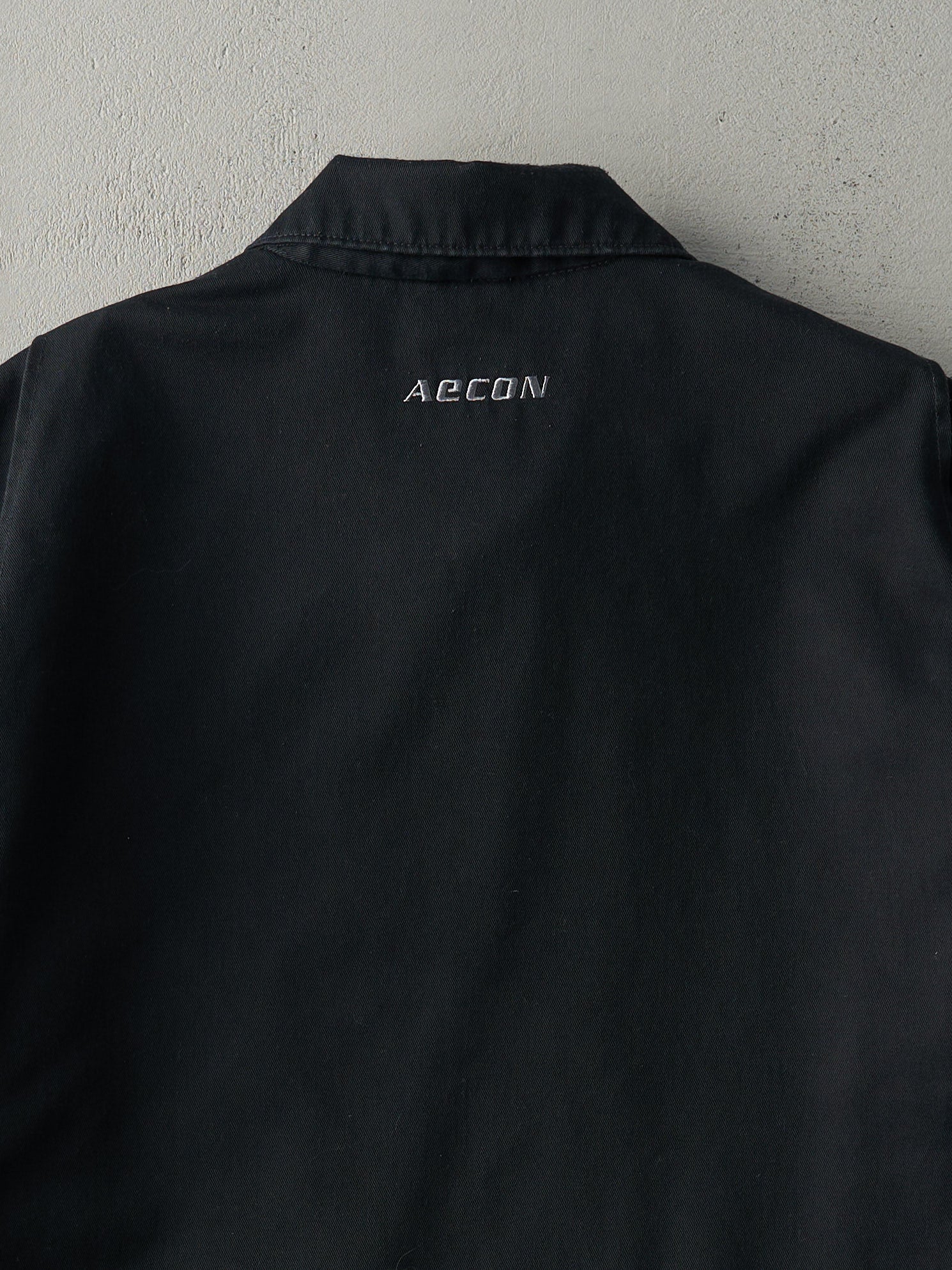 Vintage 90s Black Carhartt Embroidered Logo Shop Coat (XL) - Image 5