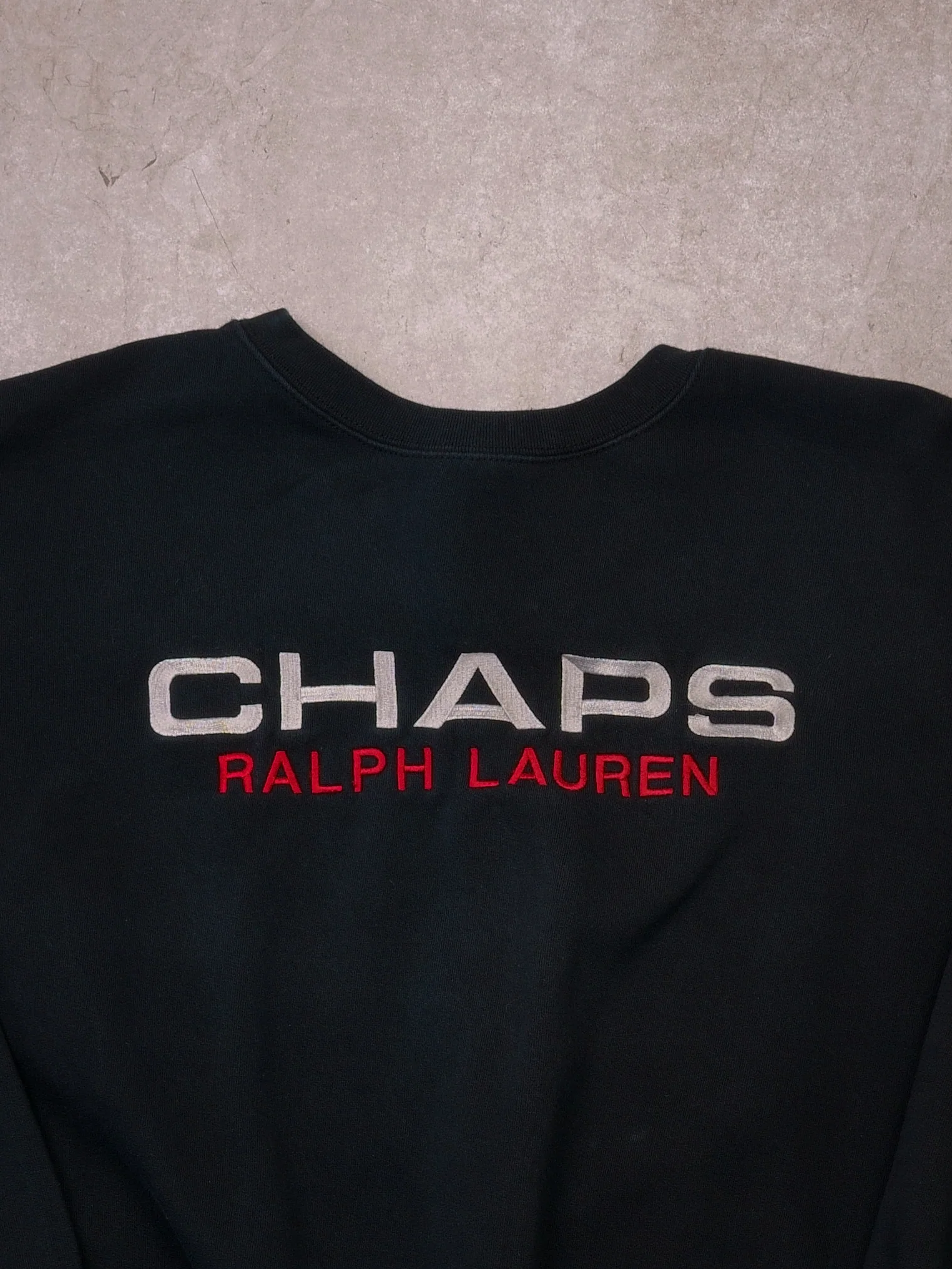 Vintage 90s Black CHAPS Ralph Lauren Crewneck (L/XL) - Image 2