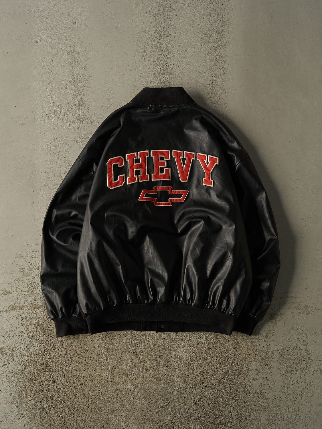 Vintage 90s Black Chevrolet Racing Varsity Jacket (L/XL) - Image 3