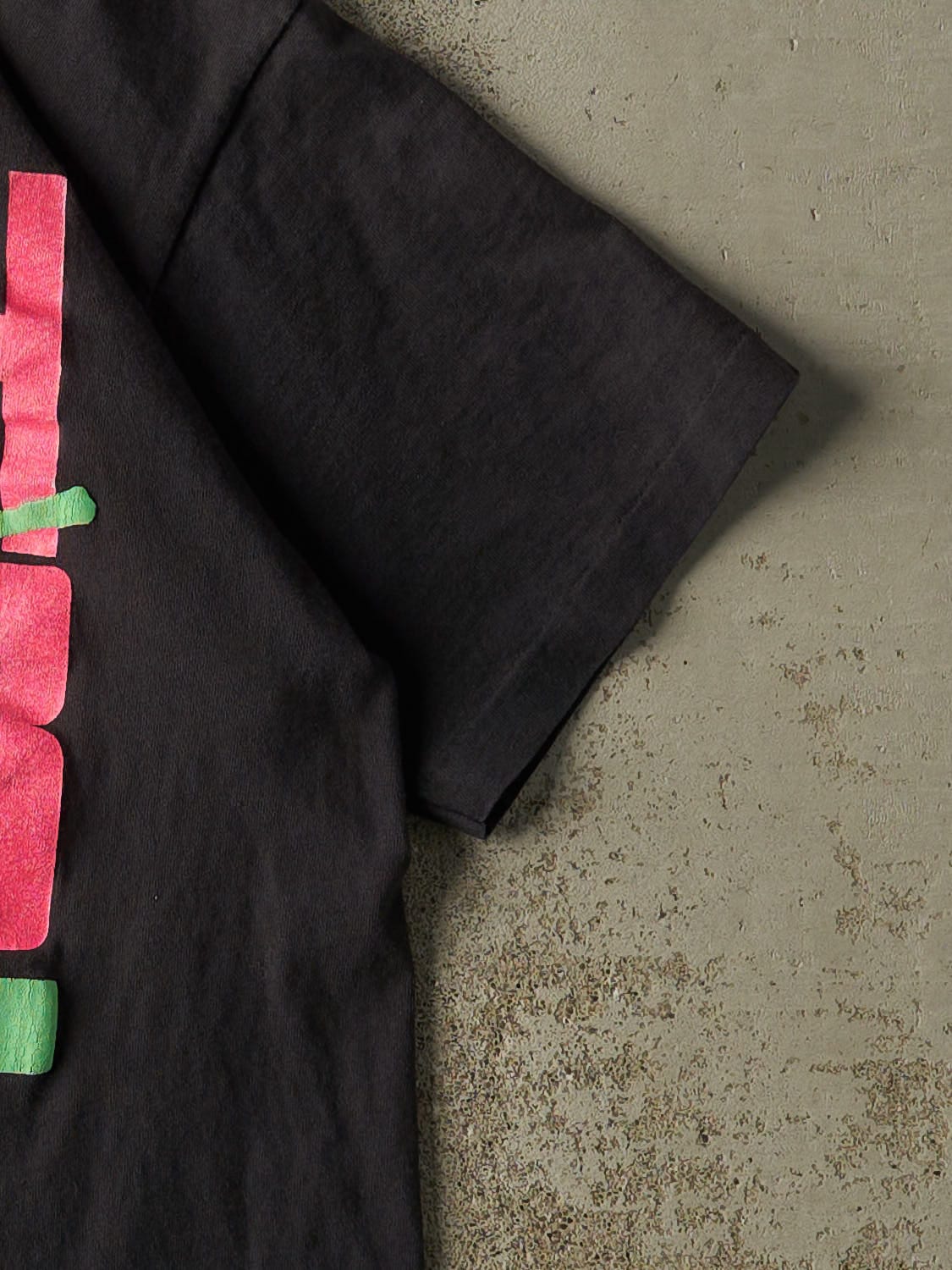 Vintage 80s Black Chicago Beach Club Single Stitch Tee (L) - Image 4