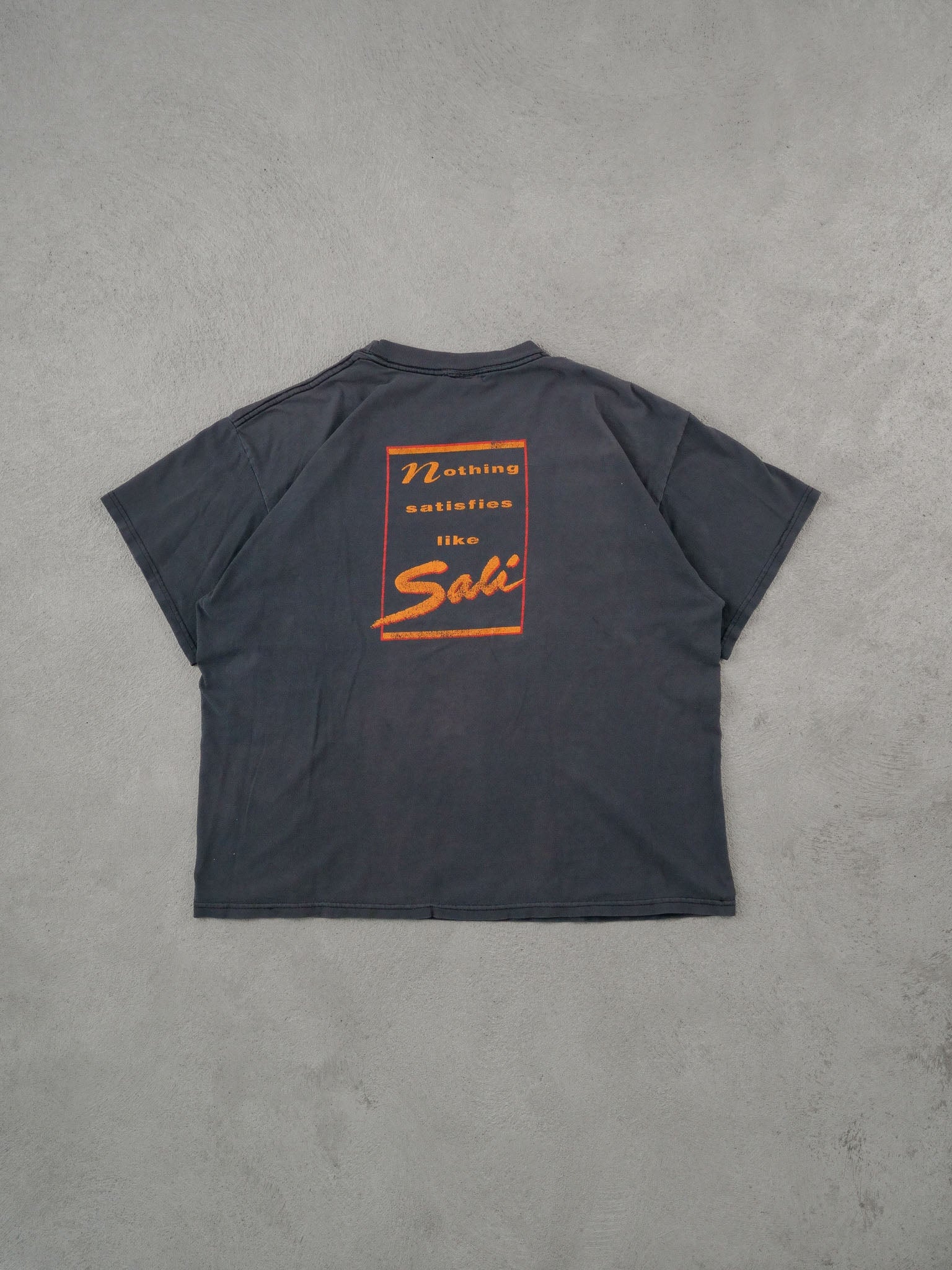 Vintage 90s Faded Black Cognac Salignac Tee (M/L) - Image 2