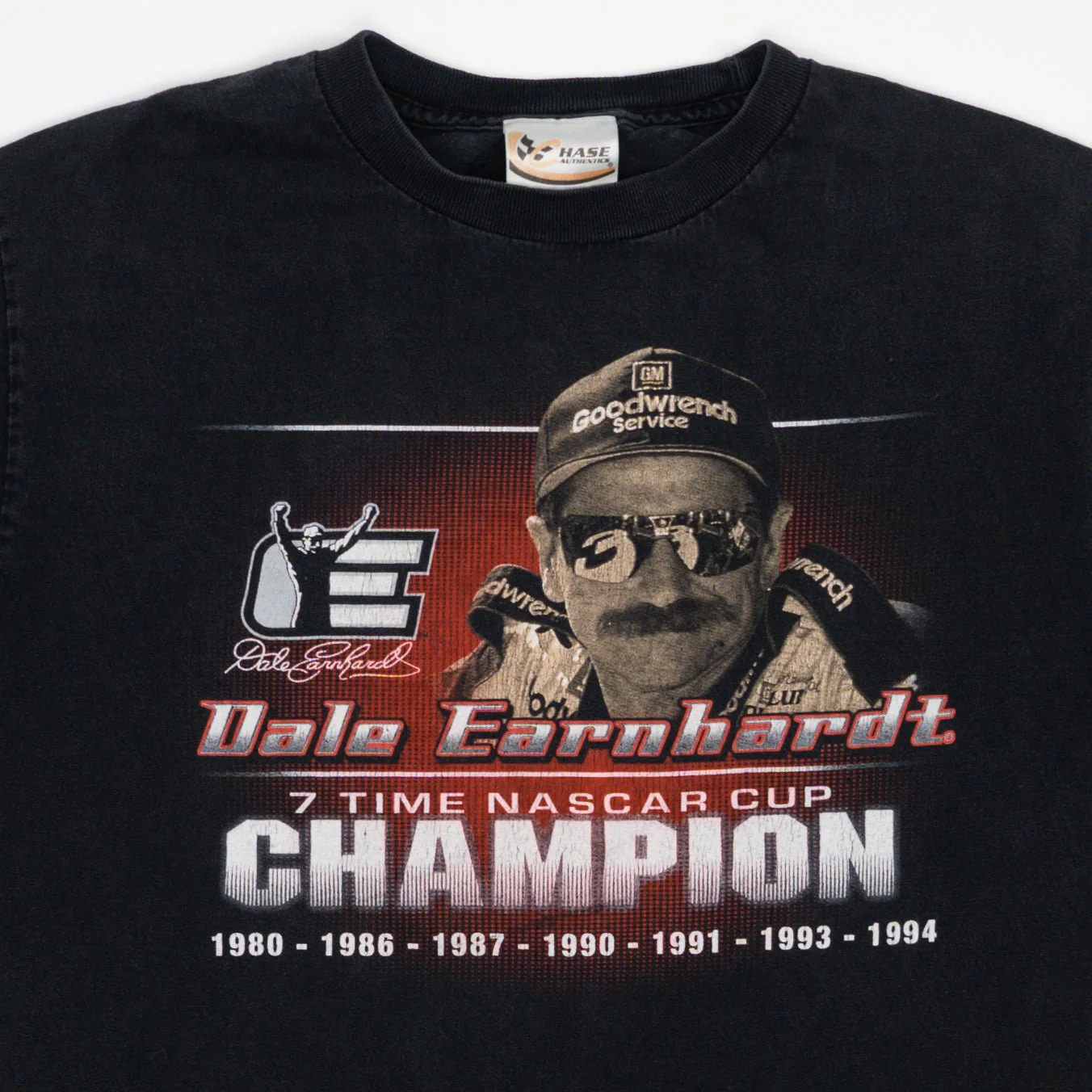 Vintage 90s Black Dale Earnhardt 7 x Champion Tee (S) - Image 2