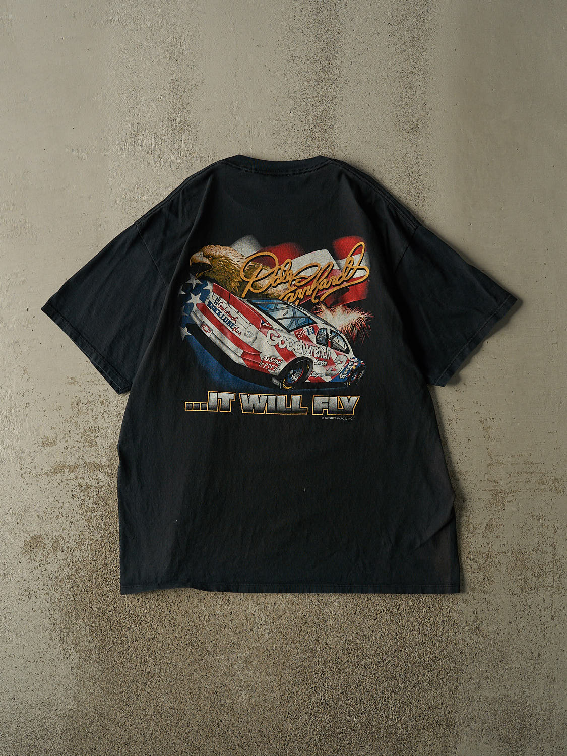 Vintage 90s Black Dale Earnhardt Nascar Tee (XL) - Image 2