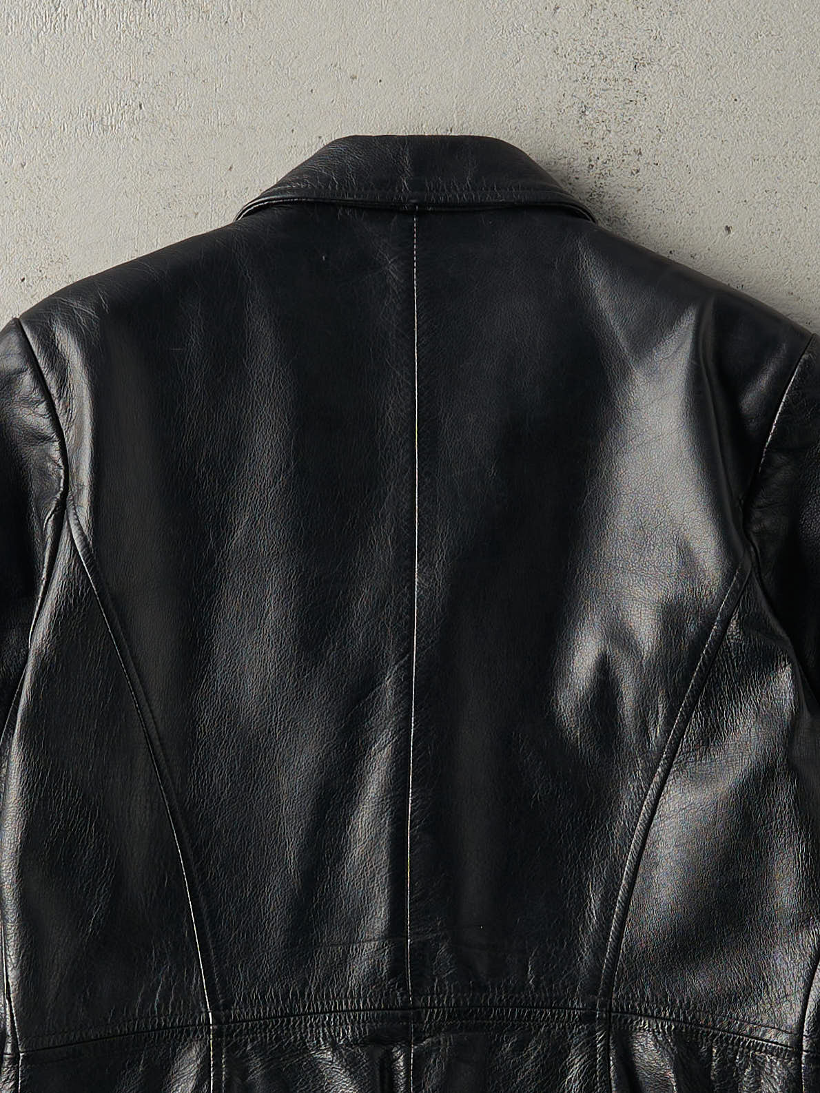 Vintage 90s Black Danier Leather Trench Coat (XS) - Image 4