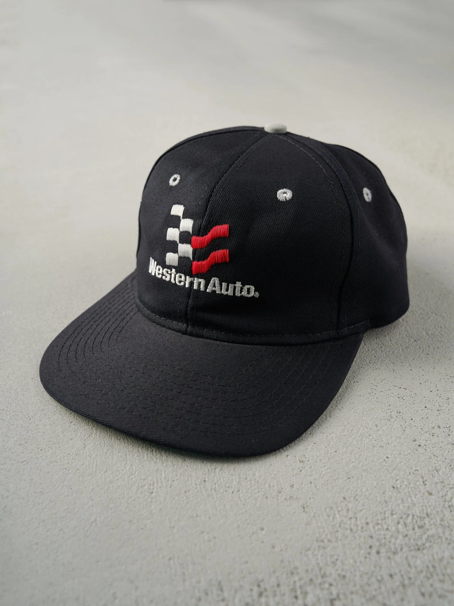 Vintage 90s Black Darrell Waltrip Nascar Racing Snap Back Hat - Image 2