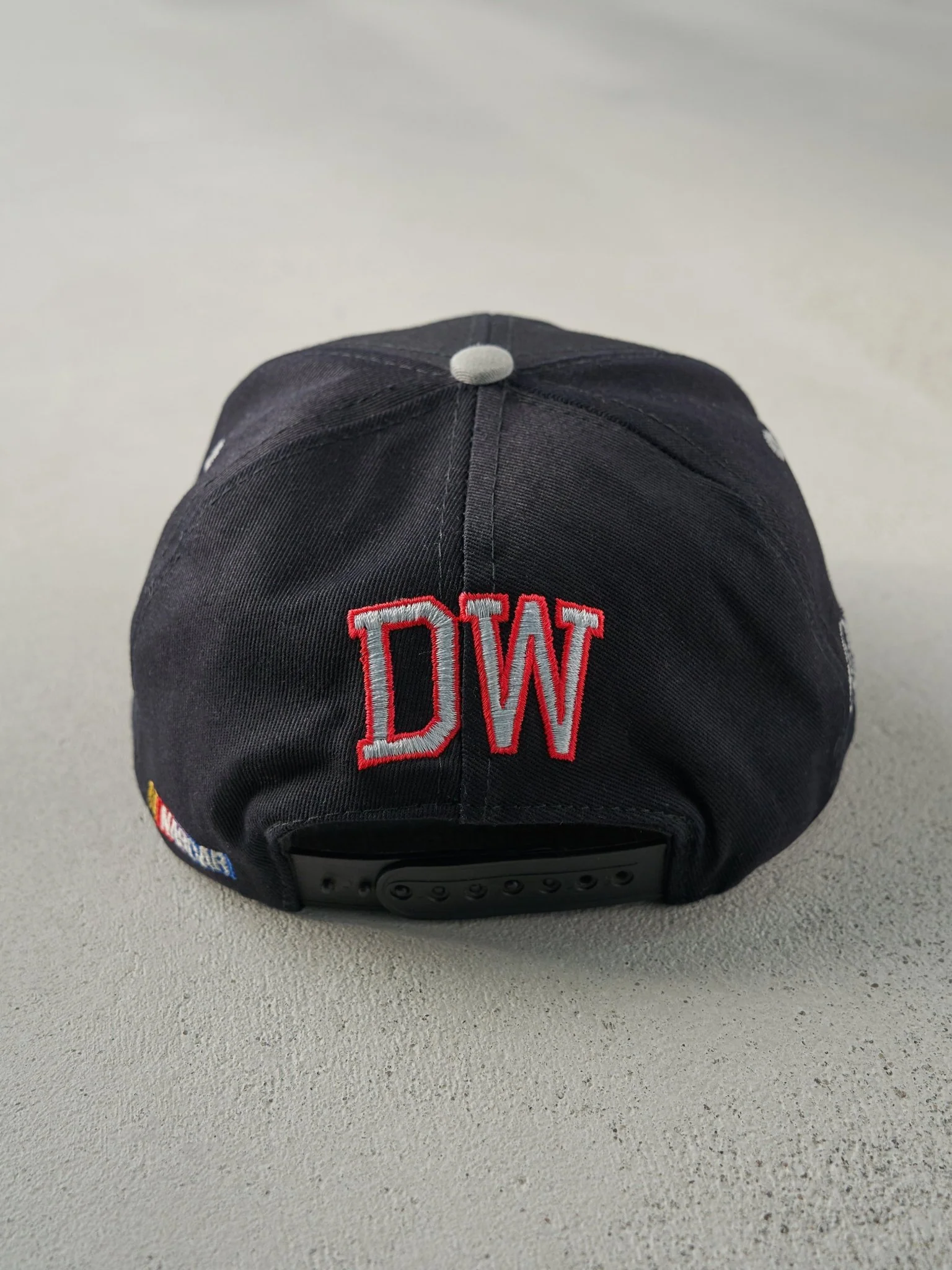 Vintage 90s Black Darrell Waltrip Nascar Racing Snap Back Hat - Image 3