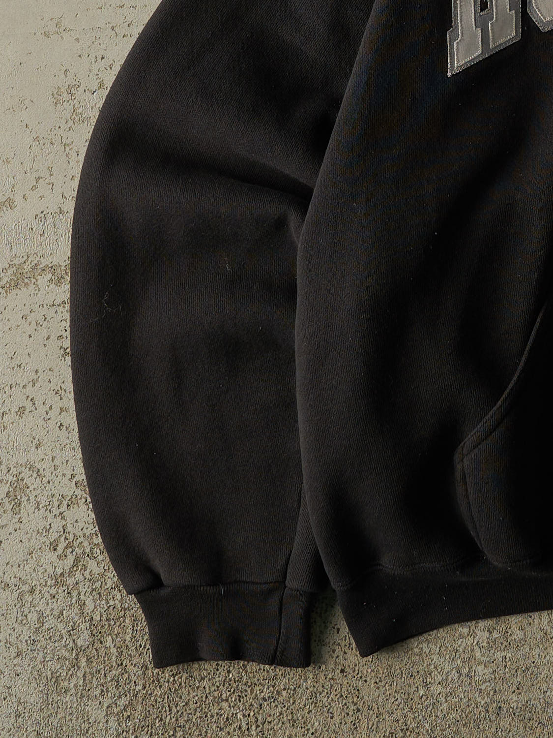 Vintage 90s Black Discus Athletic Montauk Embroidered Boxy Hoodie (L) - Image 3