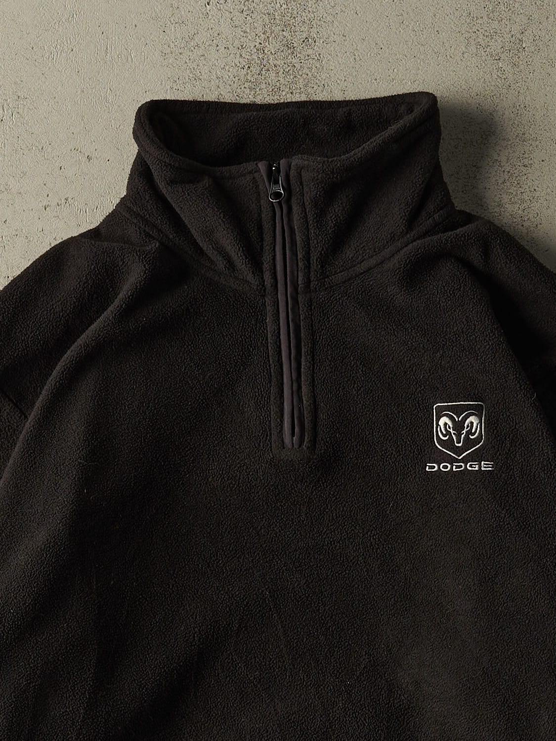 Vintage 90s Black Dodge Quarter Zip Fleece (XL) - Image 2