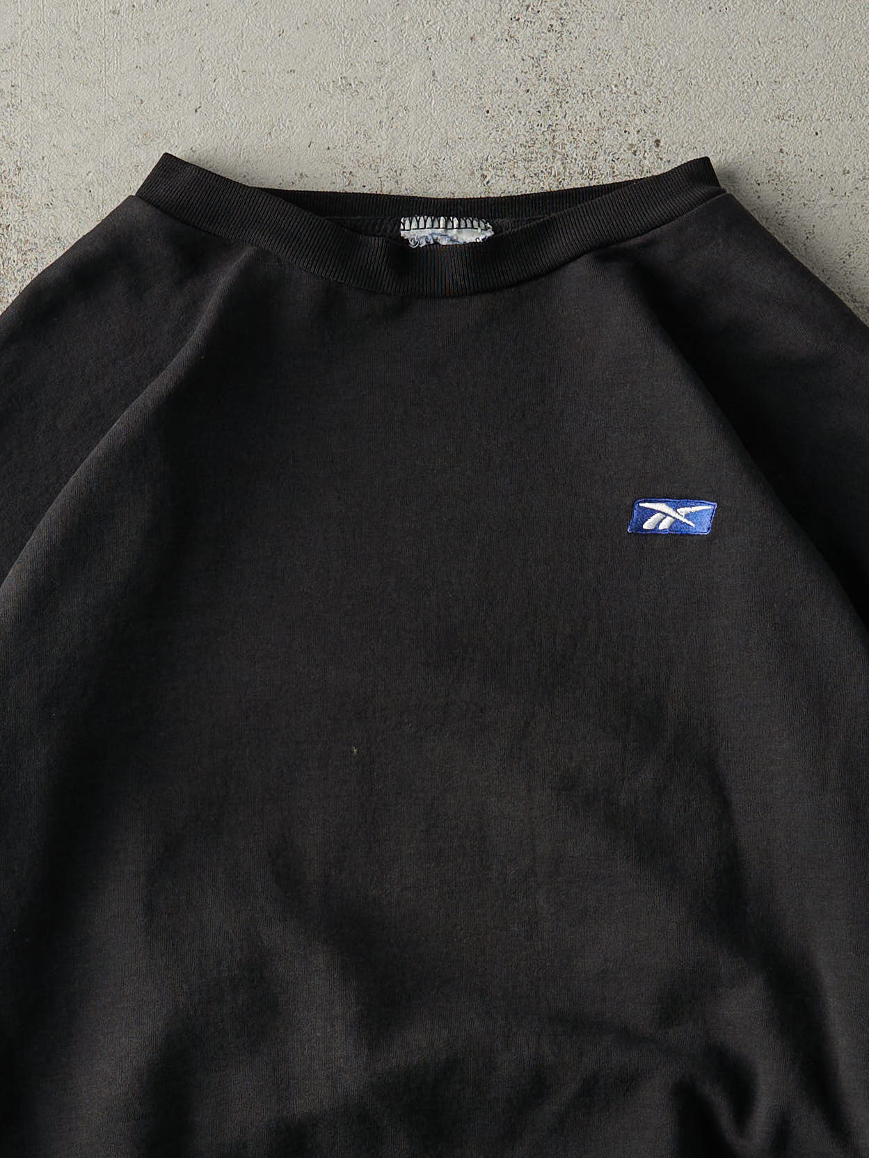 Vintage 90s Black Embroidered Reebok Crewneck (M/L) - Image 2