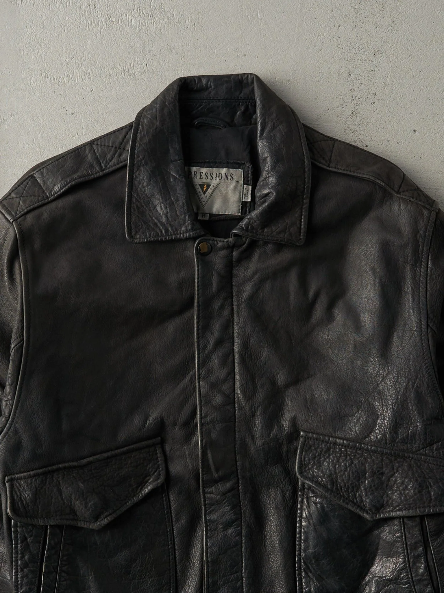 Vintage 90s Black Expressions Street Wise Soft Leather Jacket (M) - Image 3