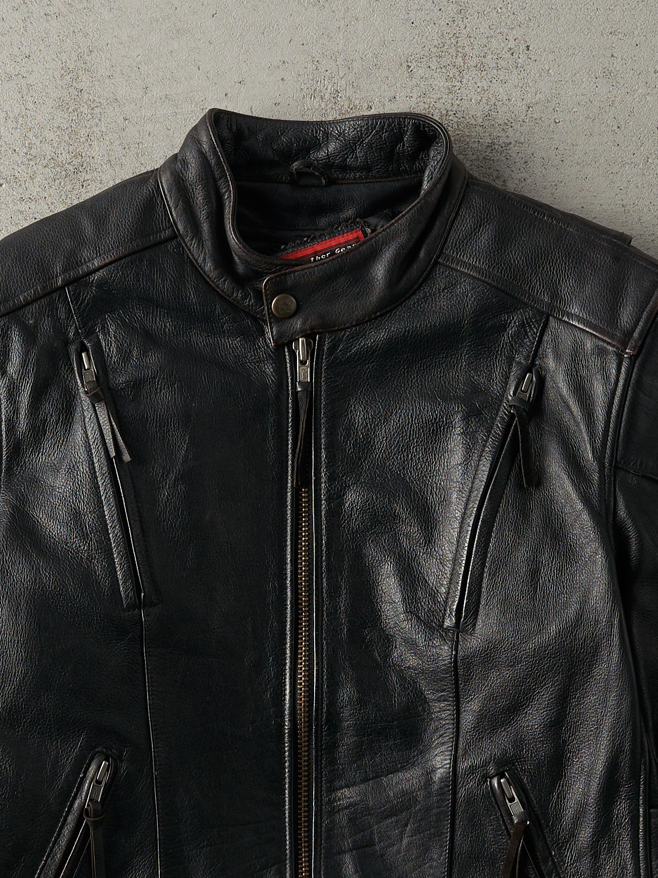Vintage 90s Black First Leather Apparel Biker Jacket (S/M) - Image 4