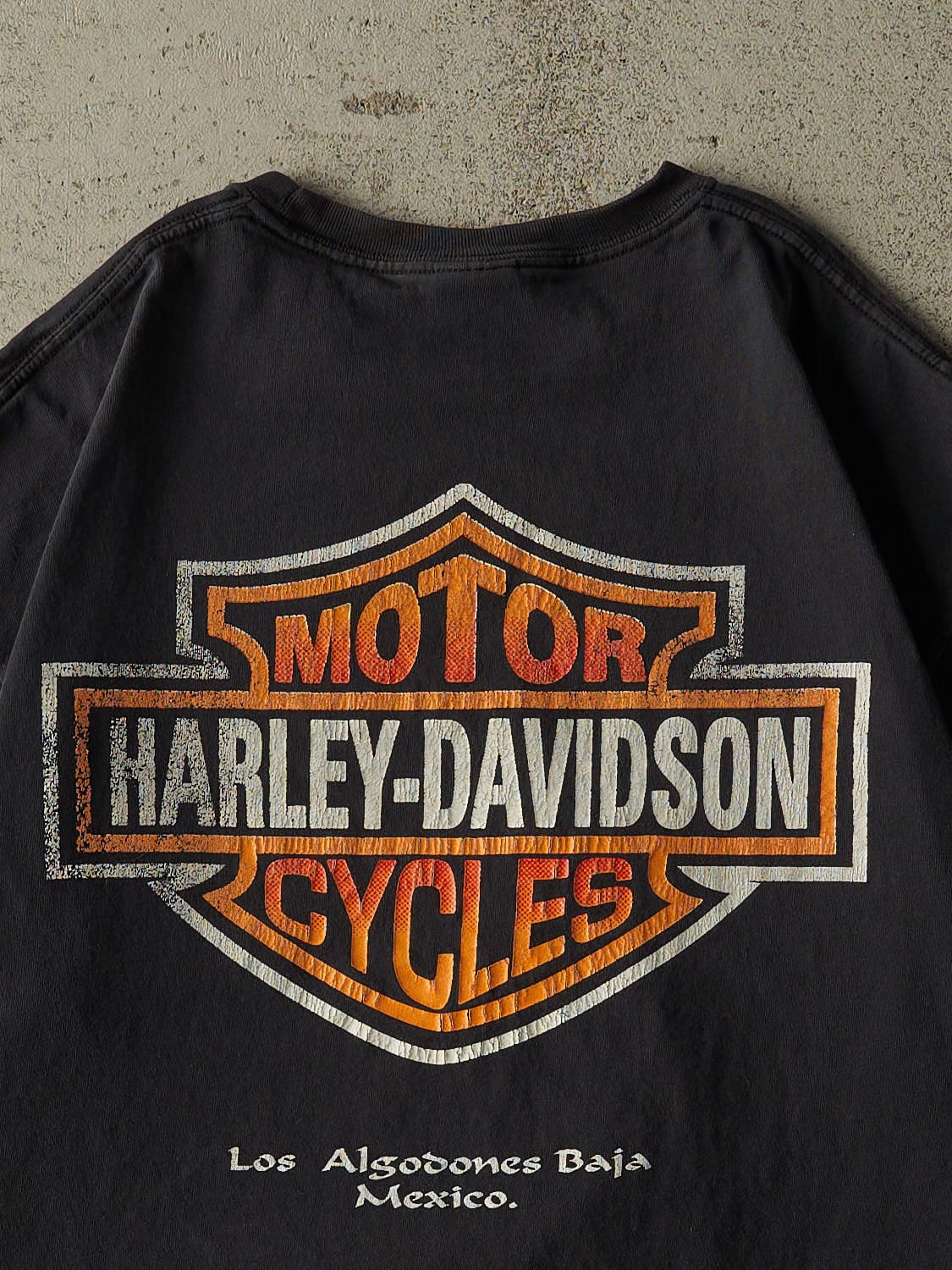 Vintage 90s Black Harley Davidson Baja Mexico Tee (M) - Image 4