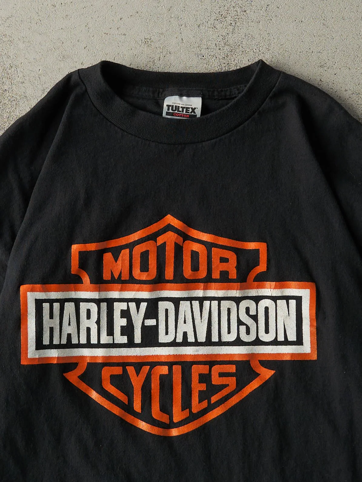 Vintage 90s Black Harley Davidson Bootleg Tee (L/XL) - Image 2