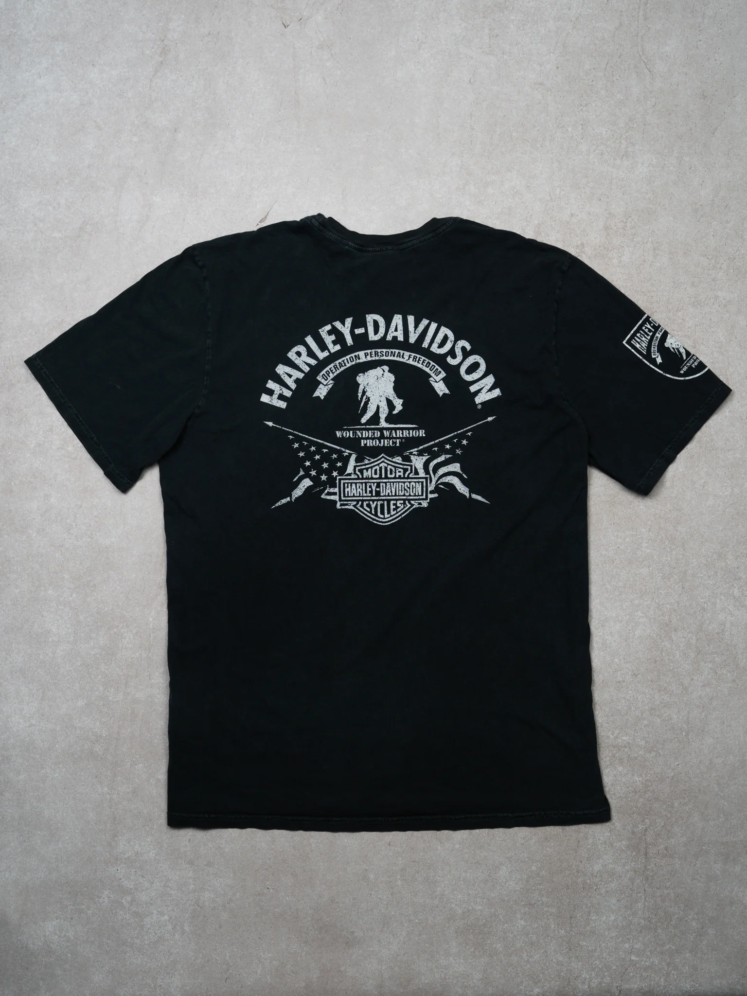 VIntage 90s Black Harley Davidson Operation Freedom Tee (L) - Image 3