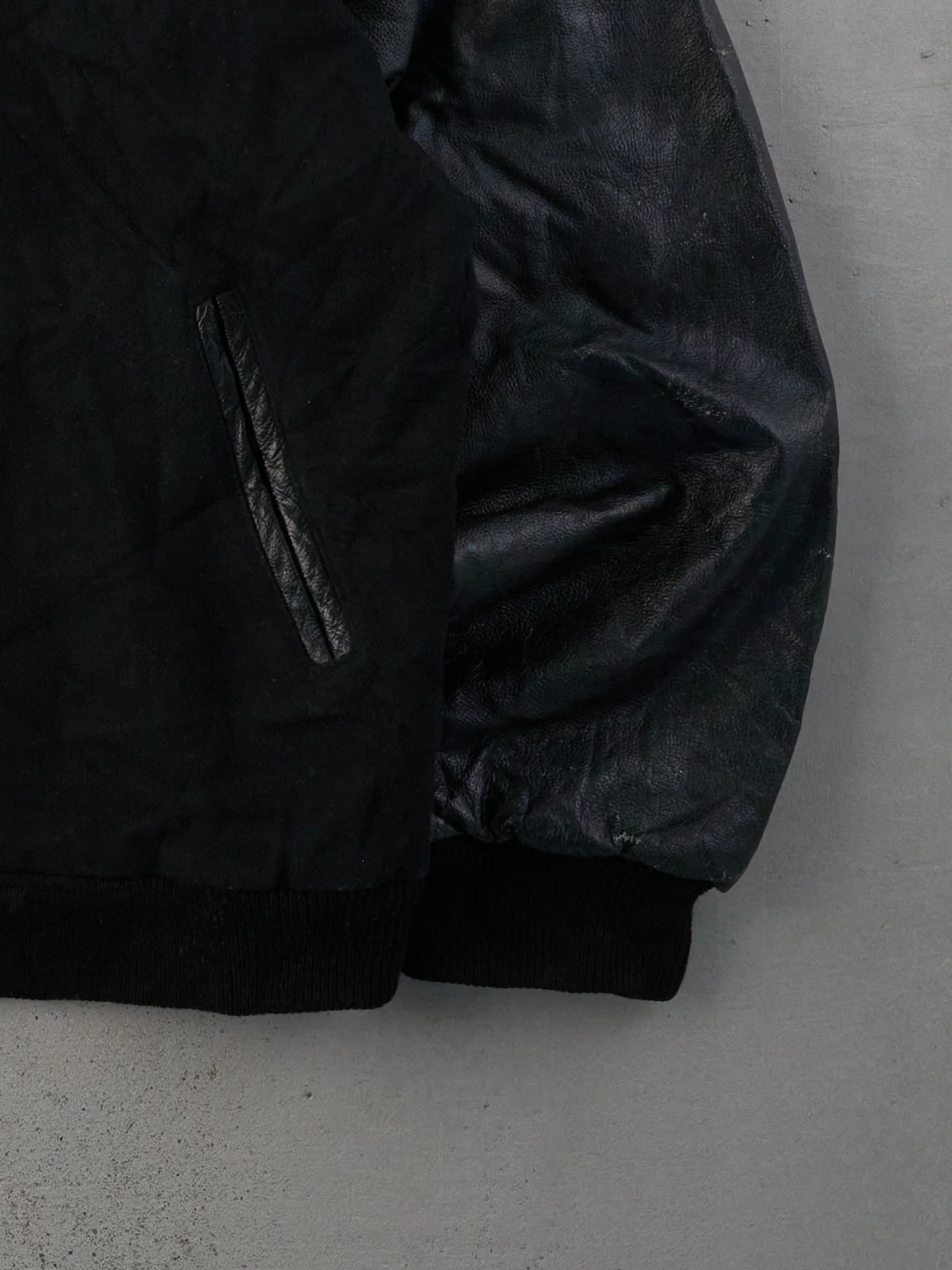 Vintage 90s Black Harley Davidson X Miller Lite Varsity Leather Jacket (L) - Image 5