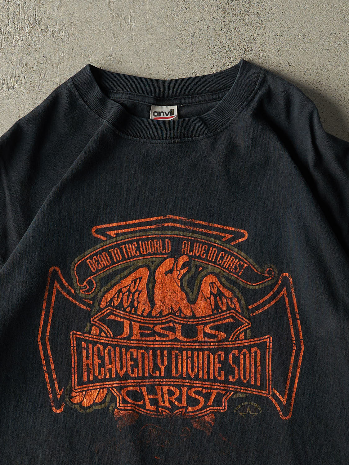 Vintage Y2K Black "Heavenly Divine Son" Tee (XL) - Image 3
