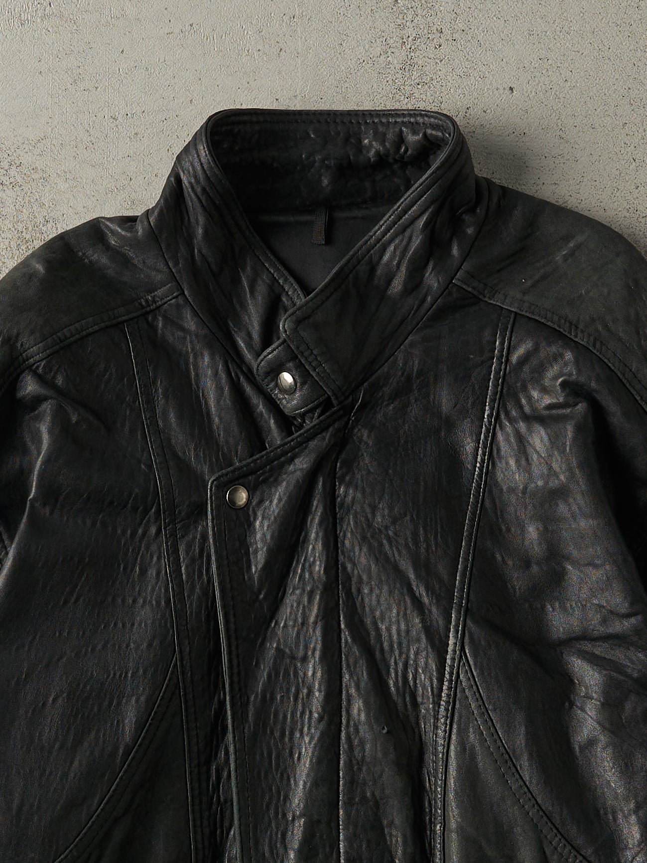 Vintage 90s Black Hemingway Soft Leather Jacket (XL/XXL) - Image 4