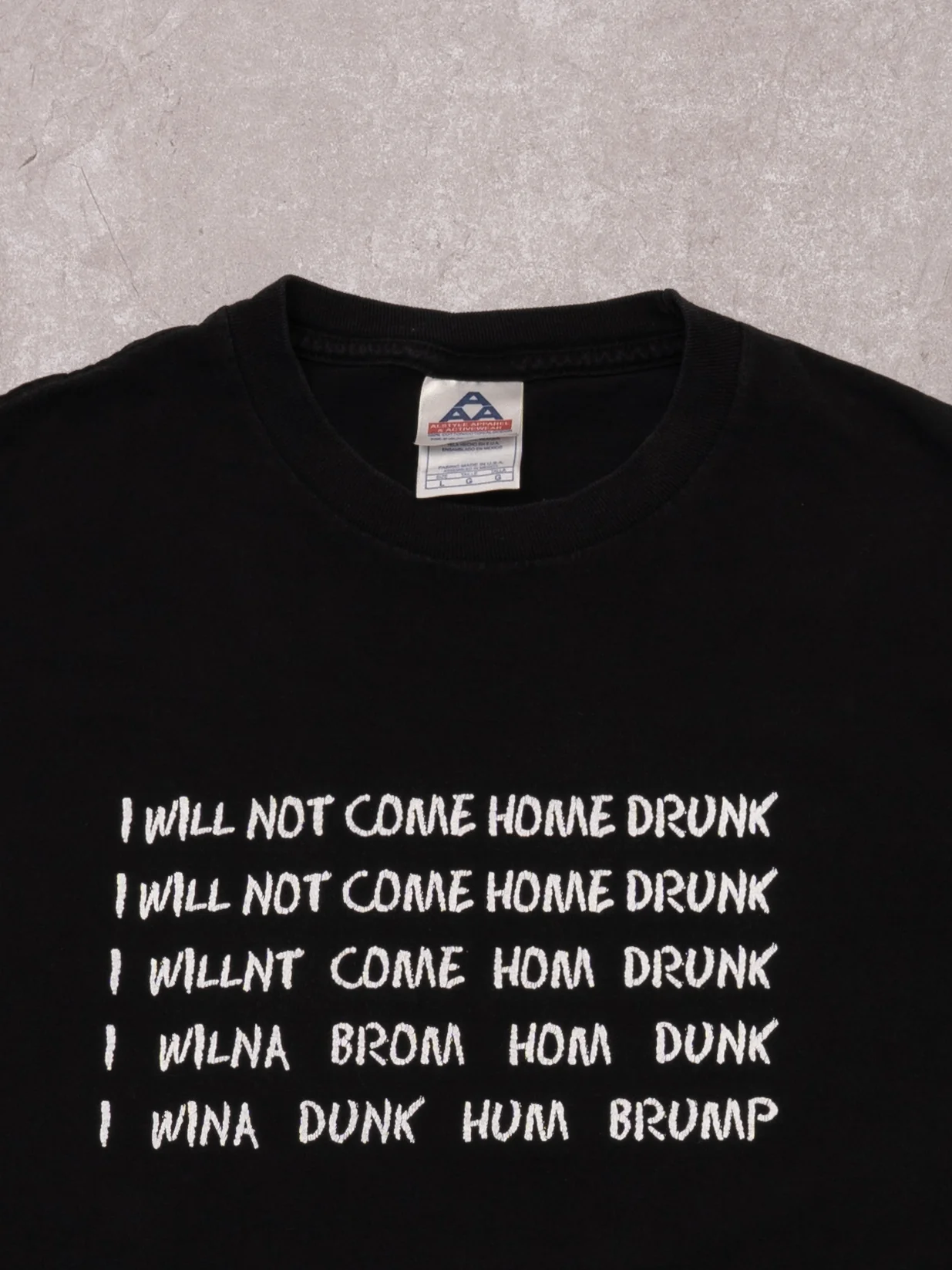 Vintage 90s Black I Will Not Come Home Drunk Tee (M) - Image 2