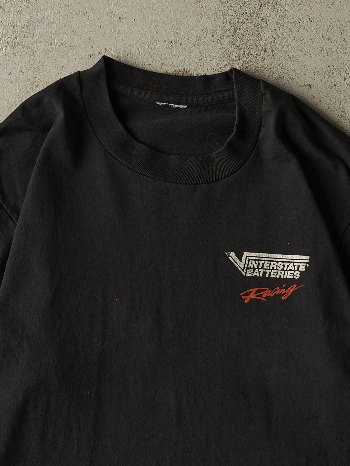 Vintage 90s Black Interstate Batteries Racing Tee (L) - Image 3