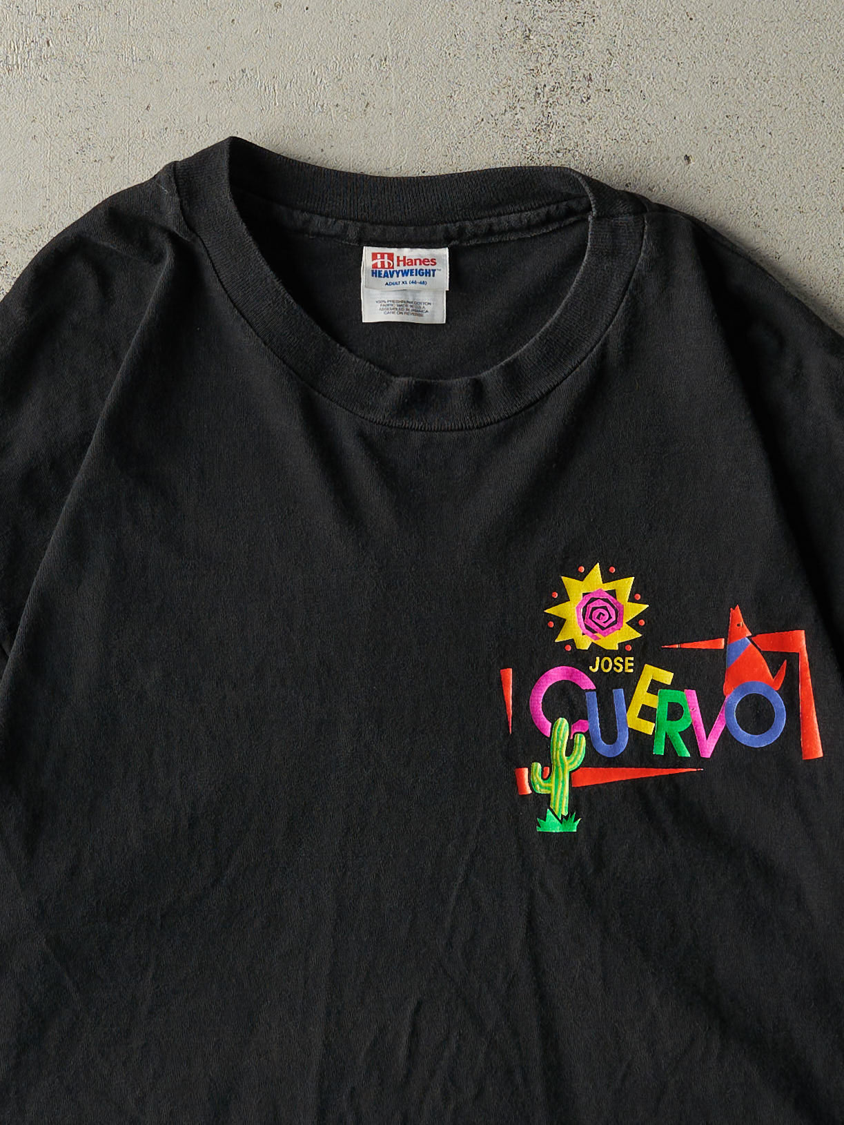 Vintage 90s Black Jose Cuervo Single Stitch Tee (L/XL) - Image 2