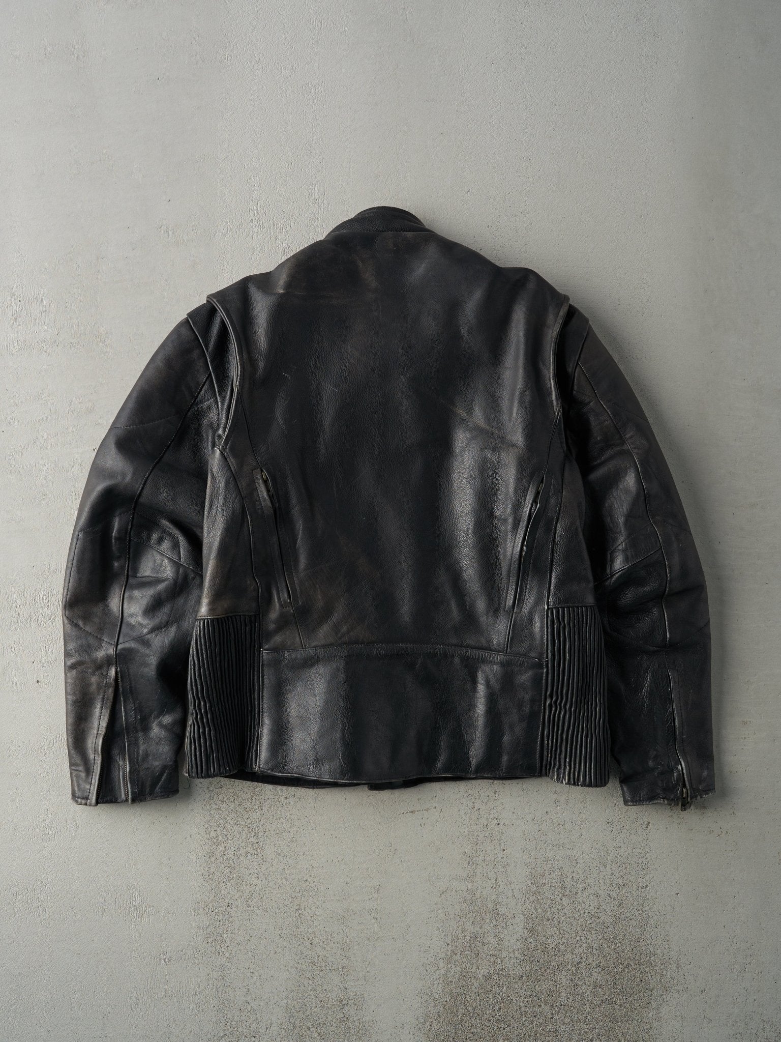 Vintage 90s Black Leather USA Bikers Dream Apparel Biker Jacket (M) - Image 3