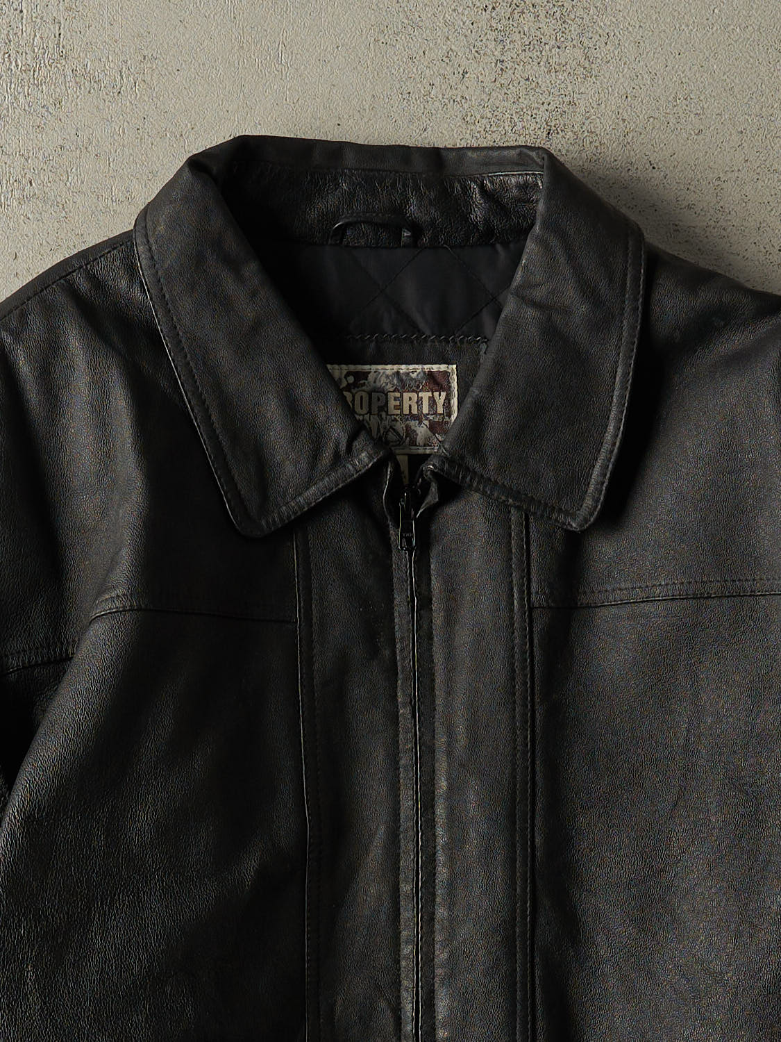 Vintage 90s Black Leather Bomber Jacket (L/XL) - Image 2