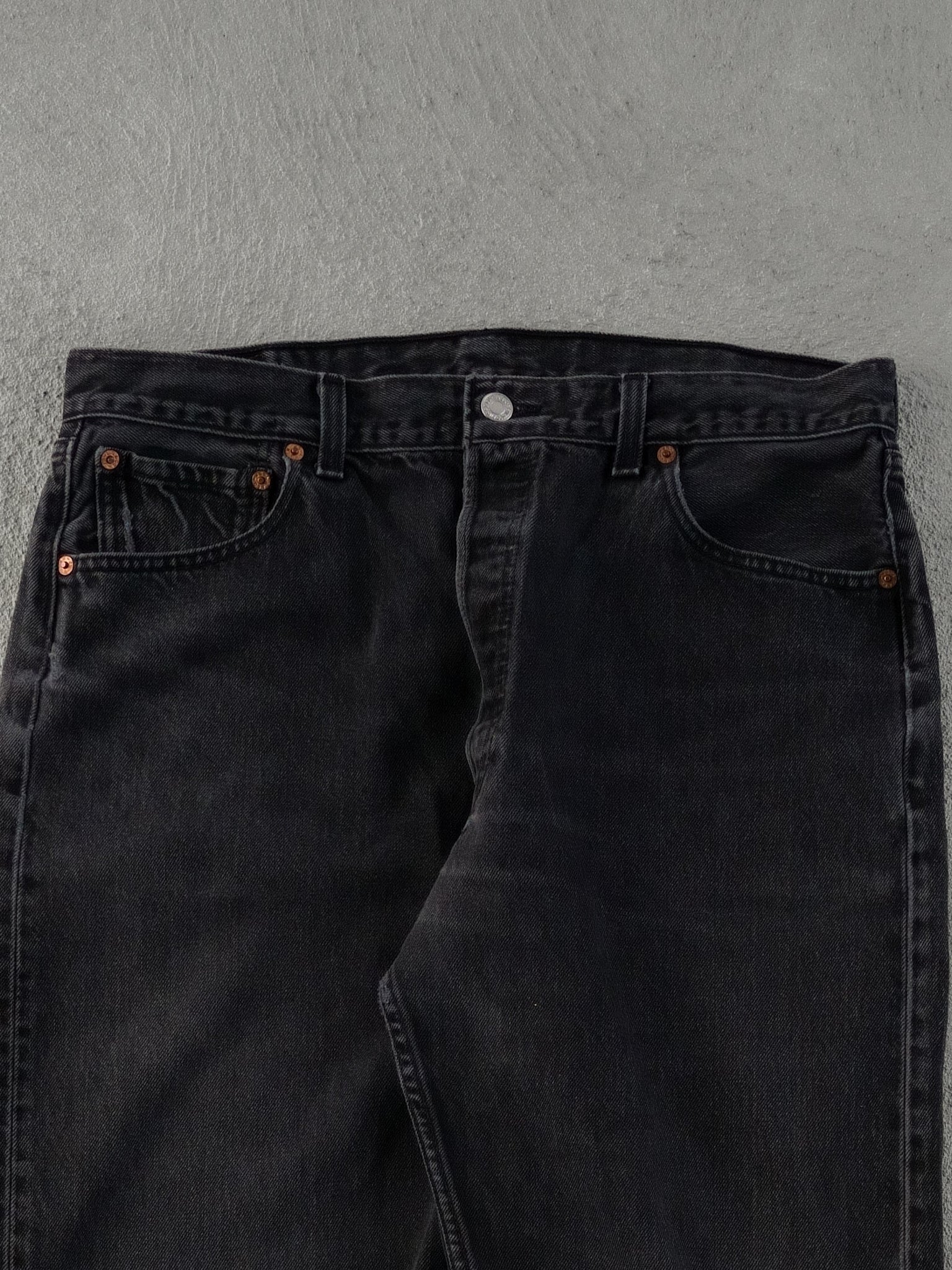 Vintage 90s Black Levi's 501 Denim Pants (36x28) - Image 3