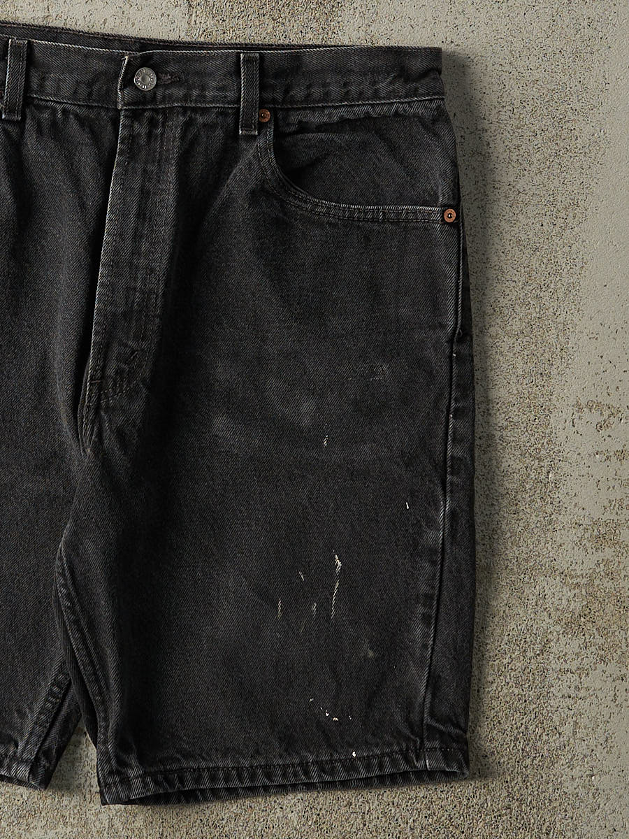 Vintage 90s Black Levi's 505 Denim Shorts (35.5x9) - Image 4