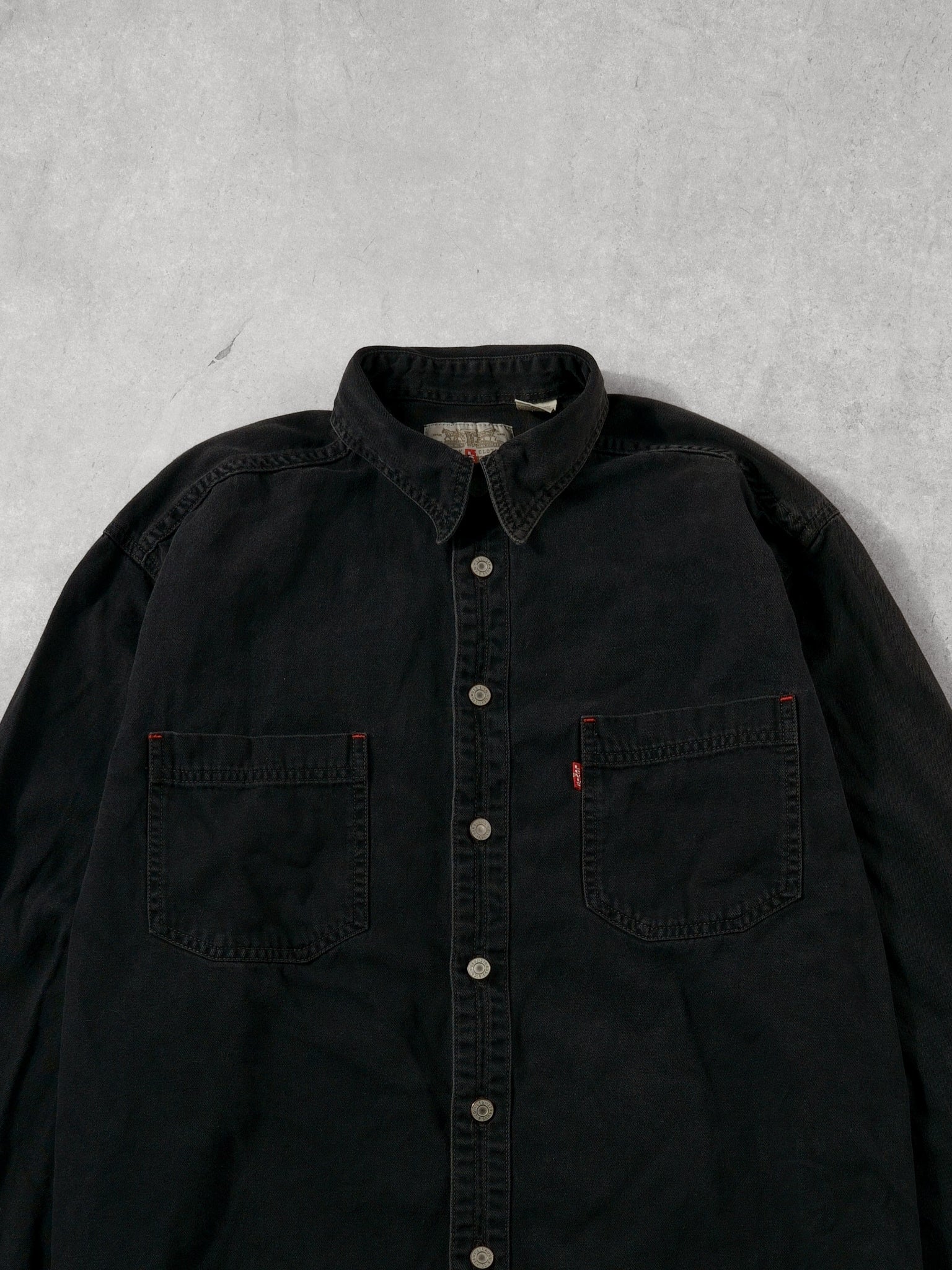 Vintage 90s Black Levi's Denim Jean Jacket (L) - Image 2
