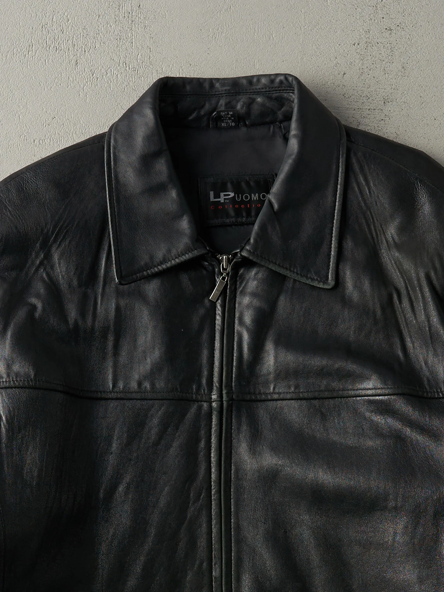 Vintage 90s Black LP UOMO Leather Jacket (L) - Image 3