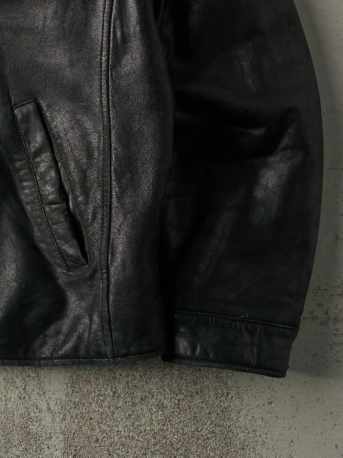 Vintage 90s Black LP UOMO Leather Jacket (L) - Image 4
