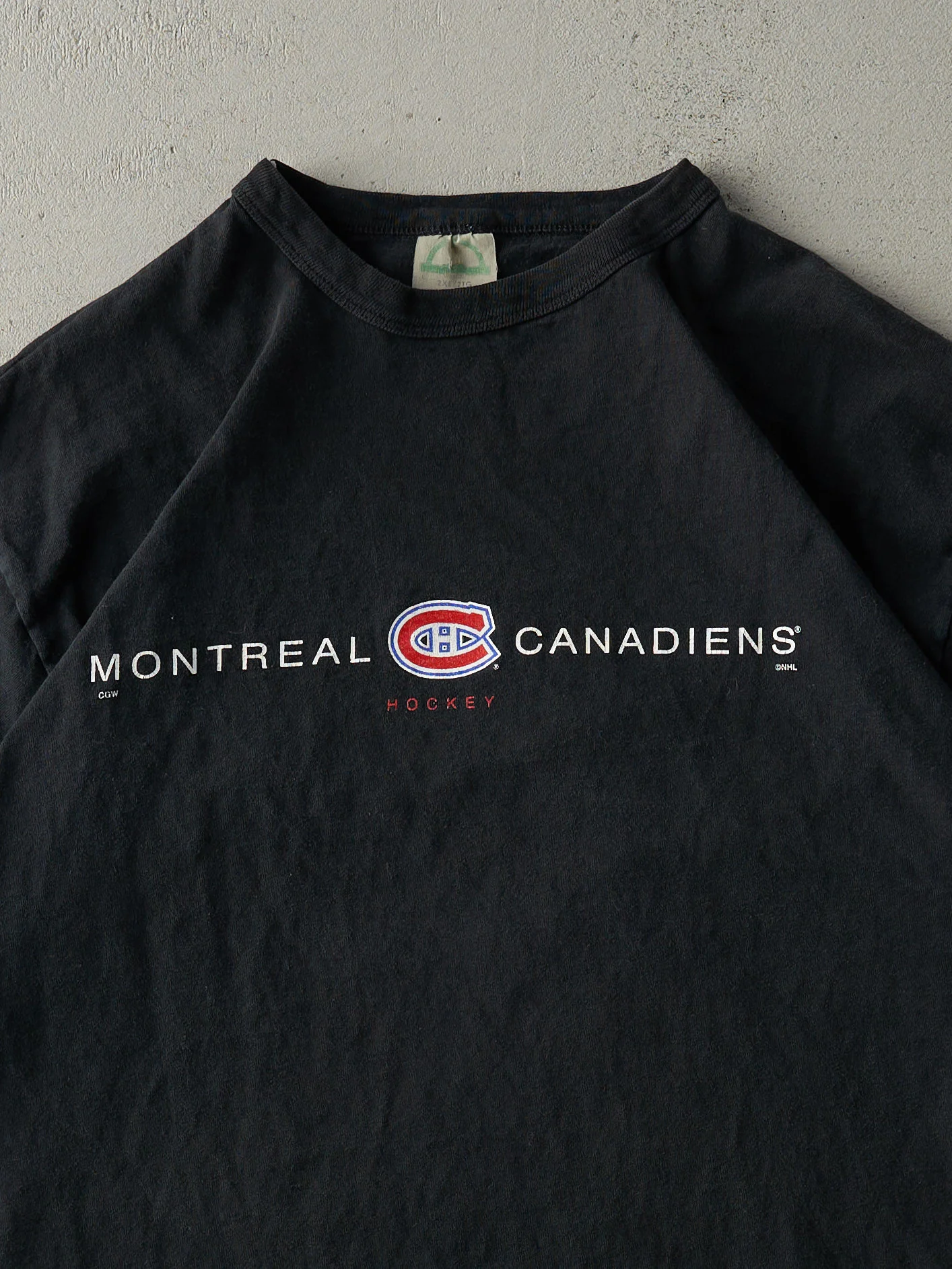 Vintage 90s Black Montreal Canadians Ringer Tee (L) - Image 2