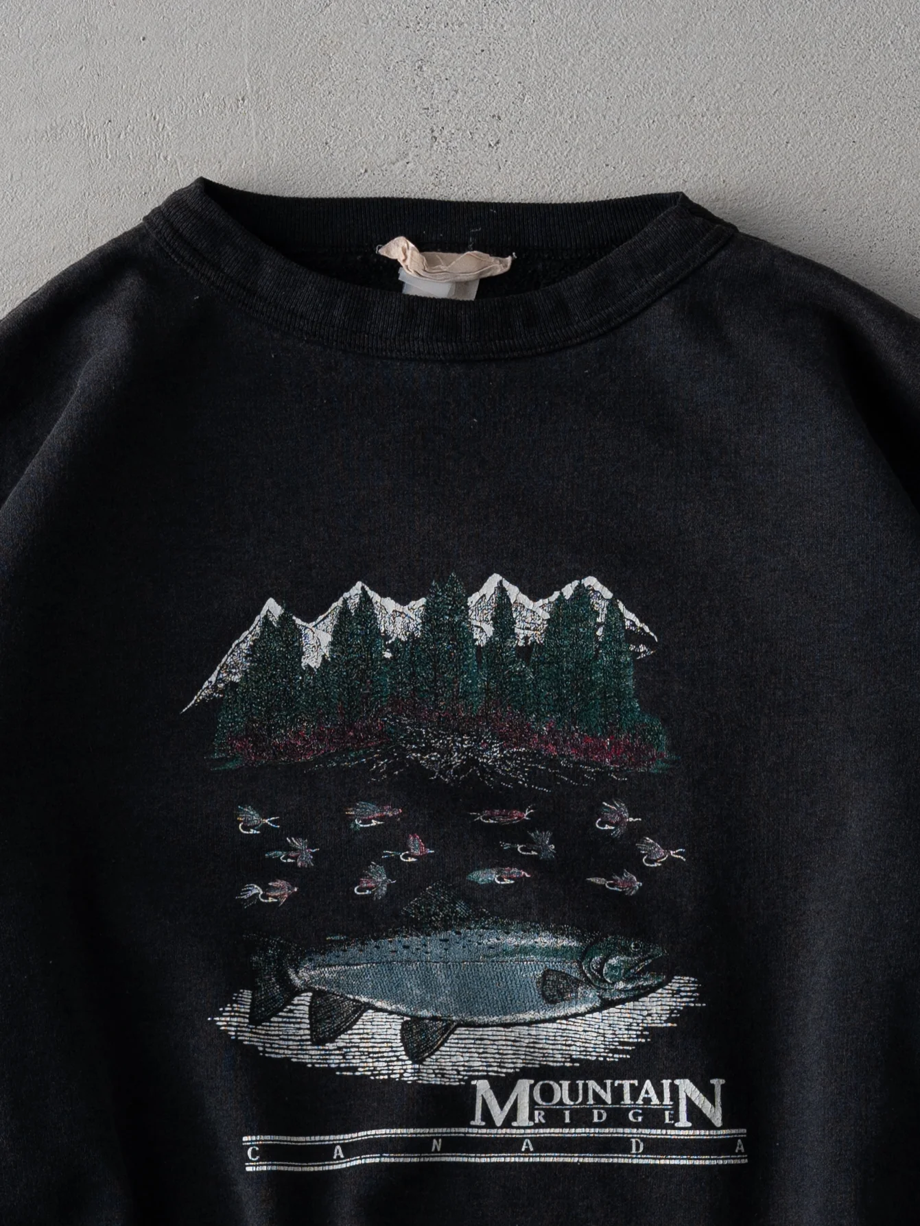 Vintage 90s Black Mountain Ridge Canada Cropped Crewneck (M) - Image 2