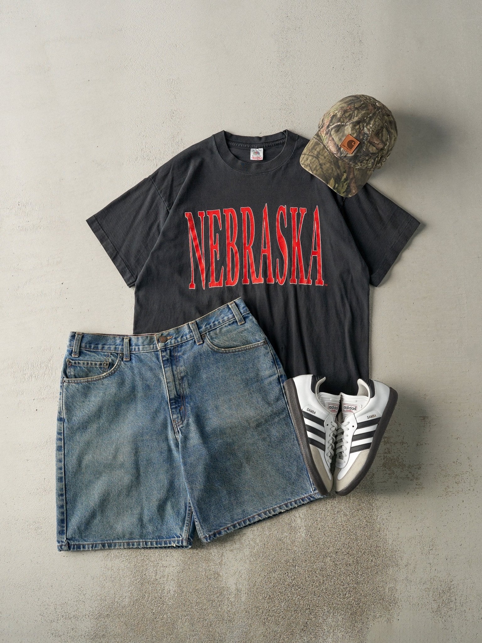 Vintage 90s Black Nebraska University Single Stitch Tee (L) - Image 2