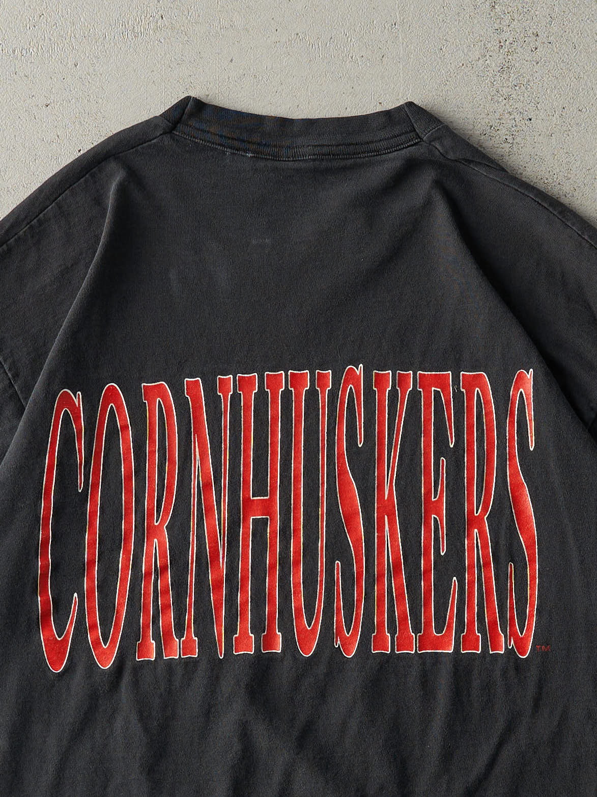 Vintage 90s Black Nebraska University Single Stitch Tee (L) - Image 5