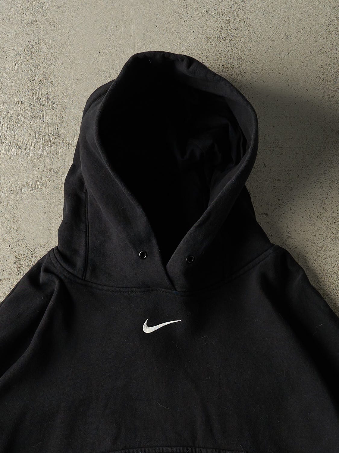 Vintage Y2K Black Nike Embroidered Middle Swoosh Hoodie (M/L) - Image 3