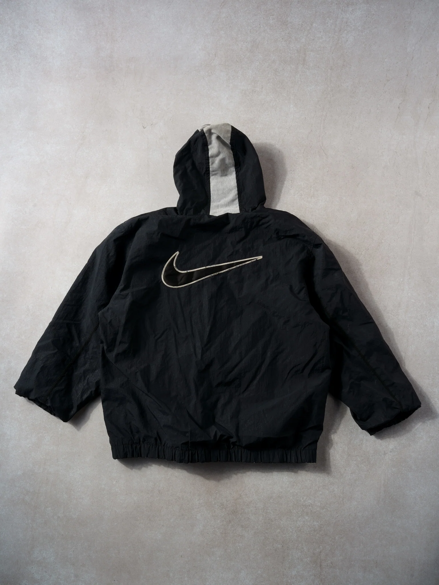 Vintage 90s Black Nike Hooded Windbreaker (S/M) - Image 2