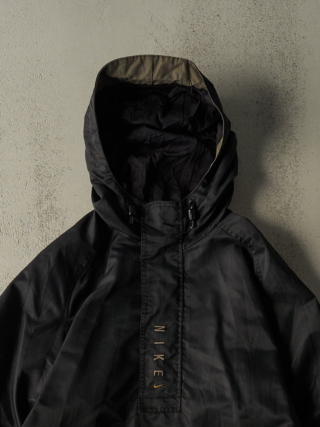Vintage 90s Black Nike Quarter Zip Windbreaker Jacket (XL/XXL) - Image 3