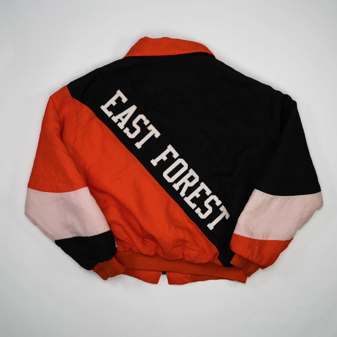 Vintage 90s Black + Orange East Forest Windbreaker Bomber (XL) - Image 4