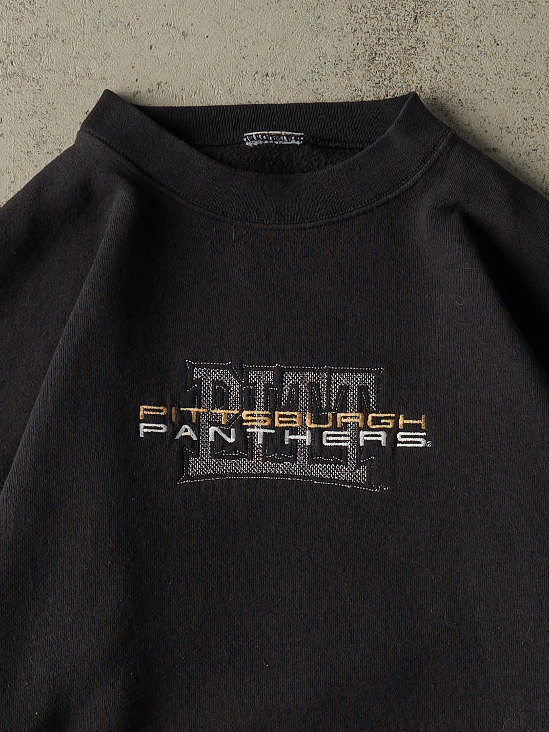 Vintage 90s Black Pittsburgh University Panthers Crewneck (M/L) - Image 2