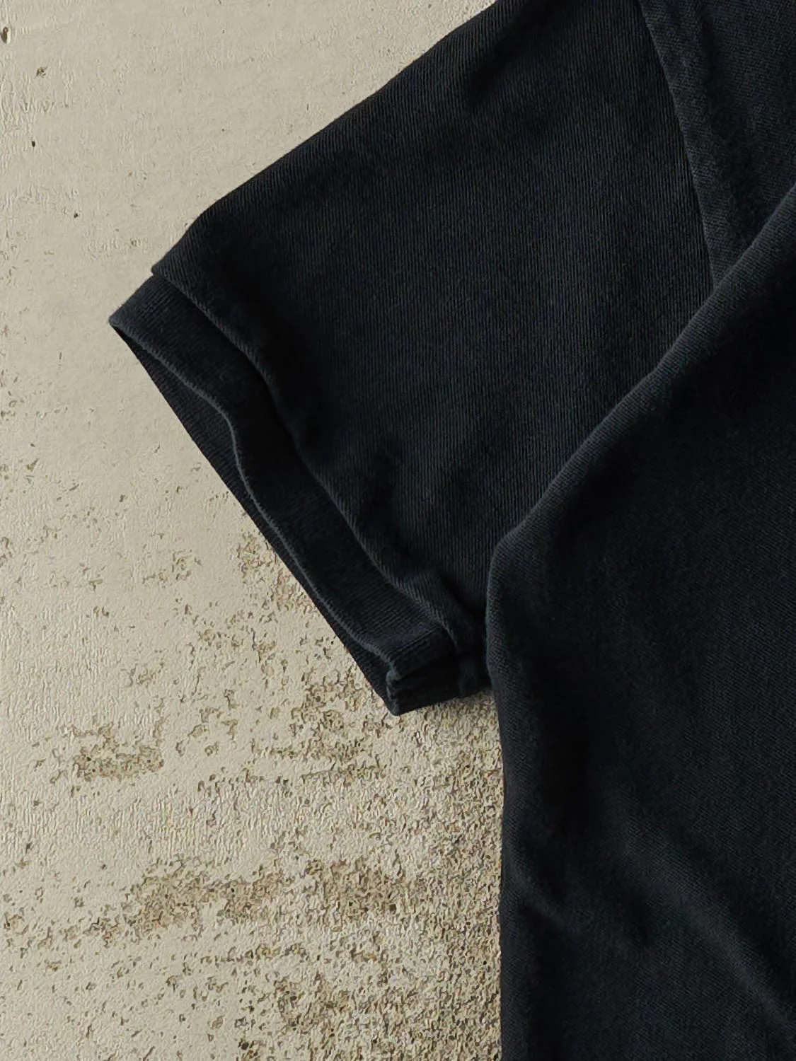 Vintage Y2K Faded Black Porsche Embroidered Quarter Button Tee (L/XL) - Image 3