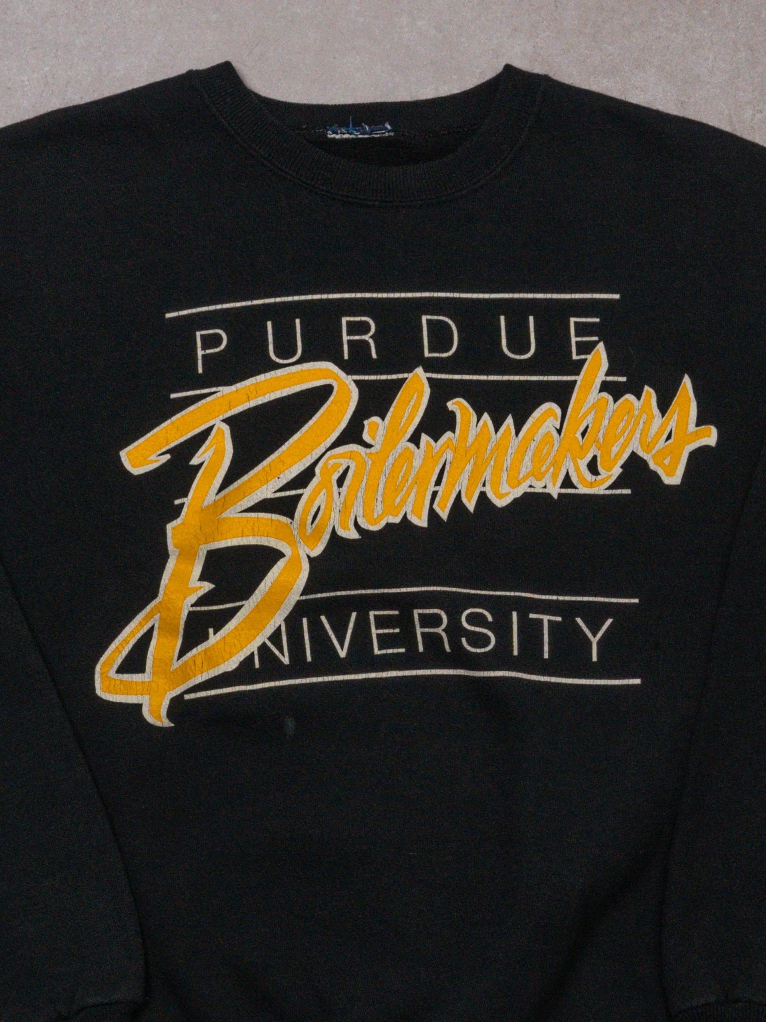 Vintage 90s Black Purdue University Boilermakers Crewneck (M) - Image 2