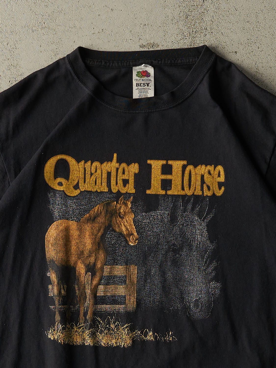 Vintage Y2K Black Quarter Horse Tee (L) - Image 2